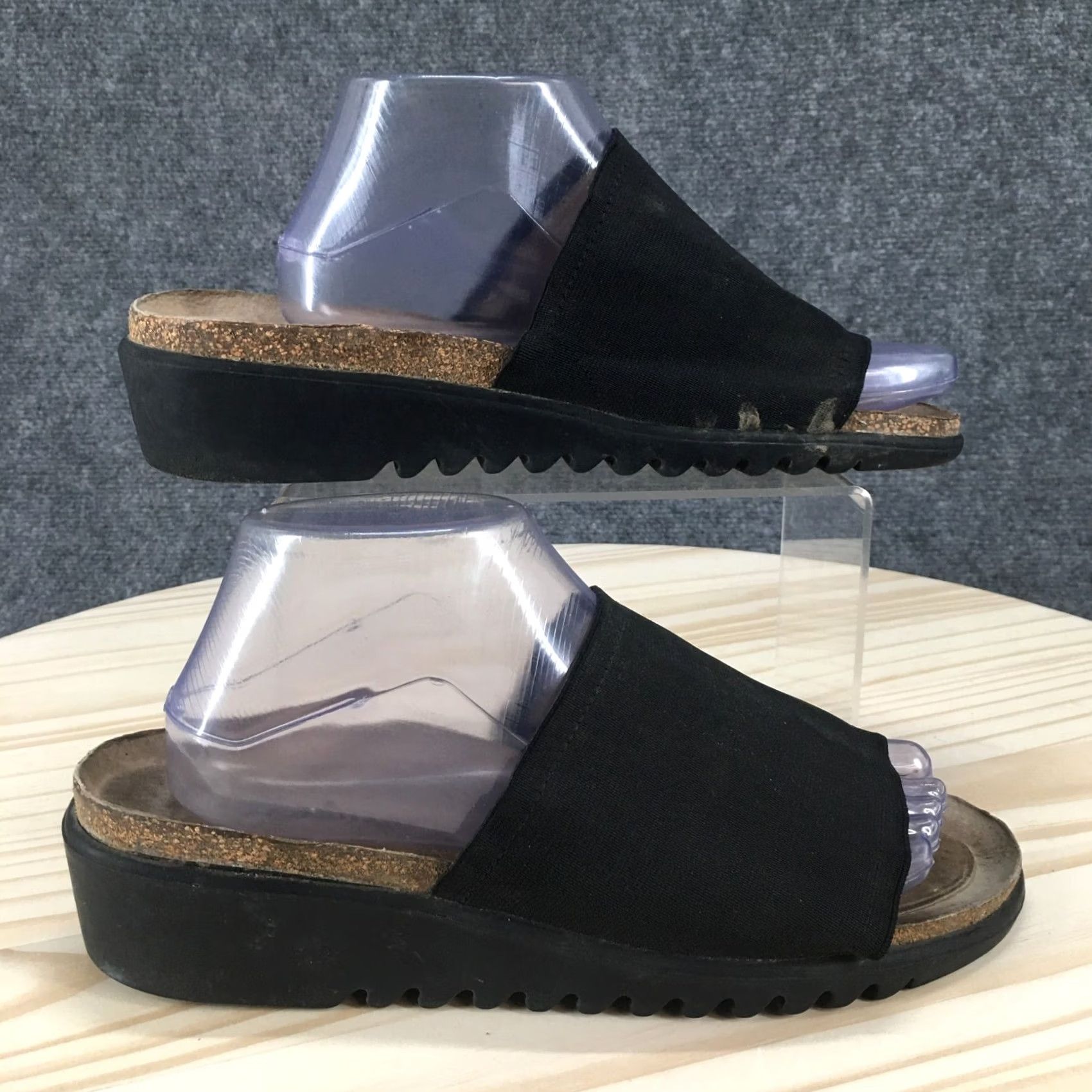 Naturalizer Naturalizer Sandals Women Slip On Black Wedge Open Toe Casual 9.5 Flat Heel Slide Shoes Size US 10 / IT 40 - 2 Thumbnail
