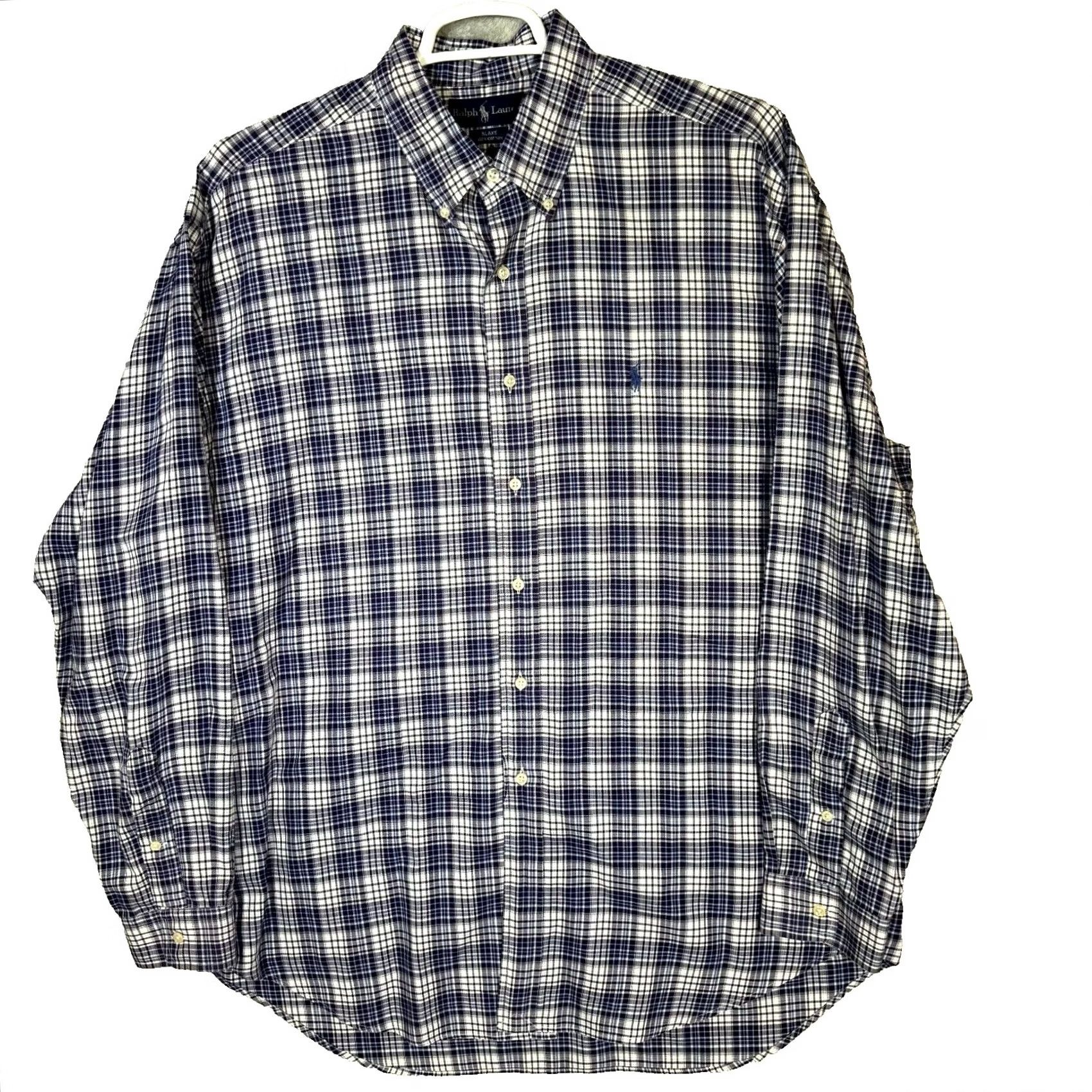 Ralph Lauren Ralph Lauren Blake Button-Down Shirt XL Blue Plaid Cotton Long Sleeve Button-Up Mens Regular Fit Size US XL / EU 56 / 4 - 2 Thumbnail