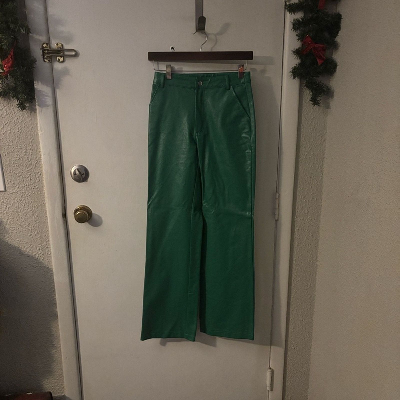 PRINCESS POLLY Princess Polly Ashlea Pu Faux Leather Wide Leg Pants 2 Size 26" / US 2 / IT 38 - 3 Thumbnail