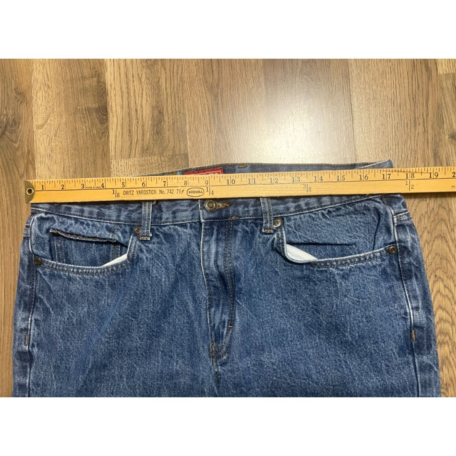 Chaps CHAPS Jeans Men's 36x30 Blue Denim Straight Leg 5-Pockets Dark Wash Regular Inseam 30 in Jeans Mens Size US 36 / EU 52 - 6 Thumbnail