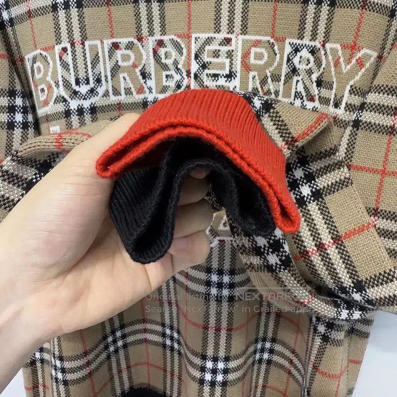 Burberry Burberry Men's Beige Wool Checked Knit Sweater. Size US M / EU 48-50 / 2 - 4 Thumbnail