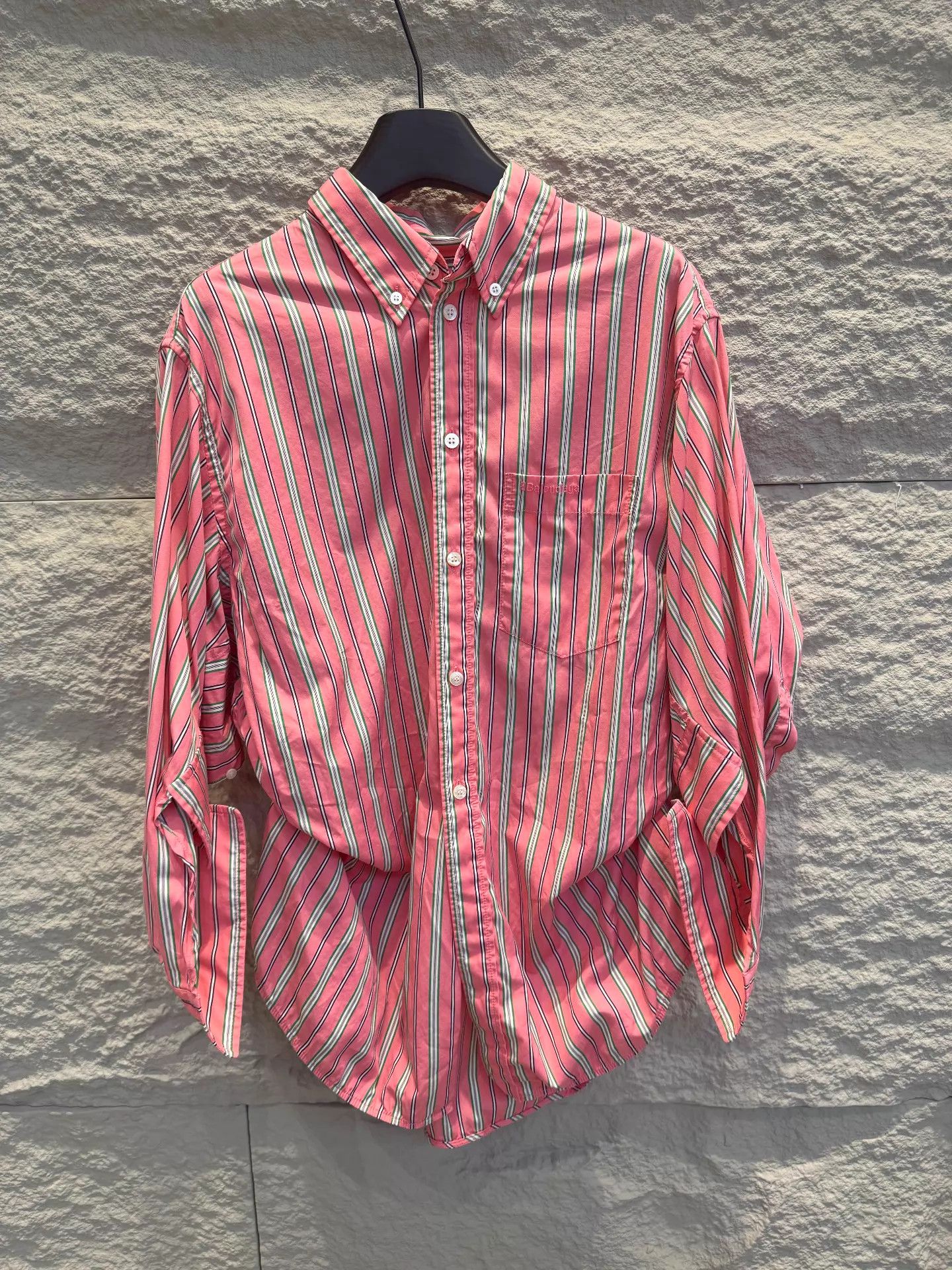 Balenciaga Balenciaga Pink Stripe Deconstructed Shirt Women's Size XS / US 0-2 / IT 36-38 - 1 Thumbnail
