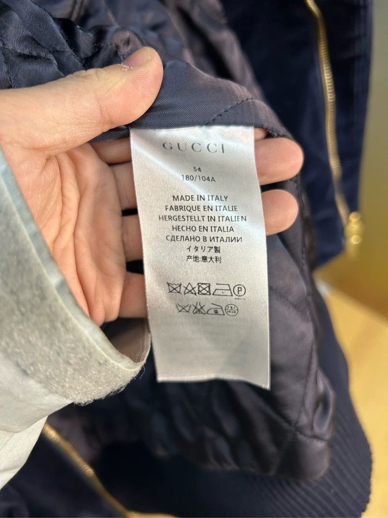Gucci Gucci Dark blue corduroy bee embroidered jacket Size US L / EU 52-54 / 3 - 4 Thumbnail