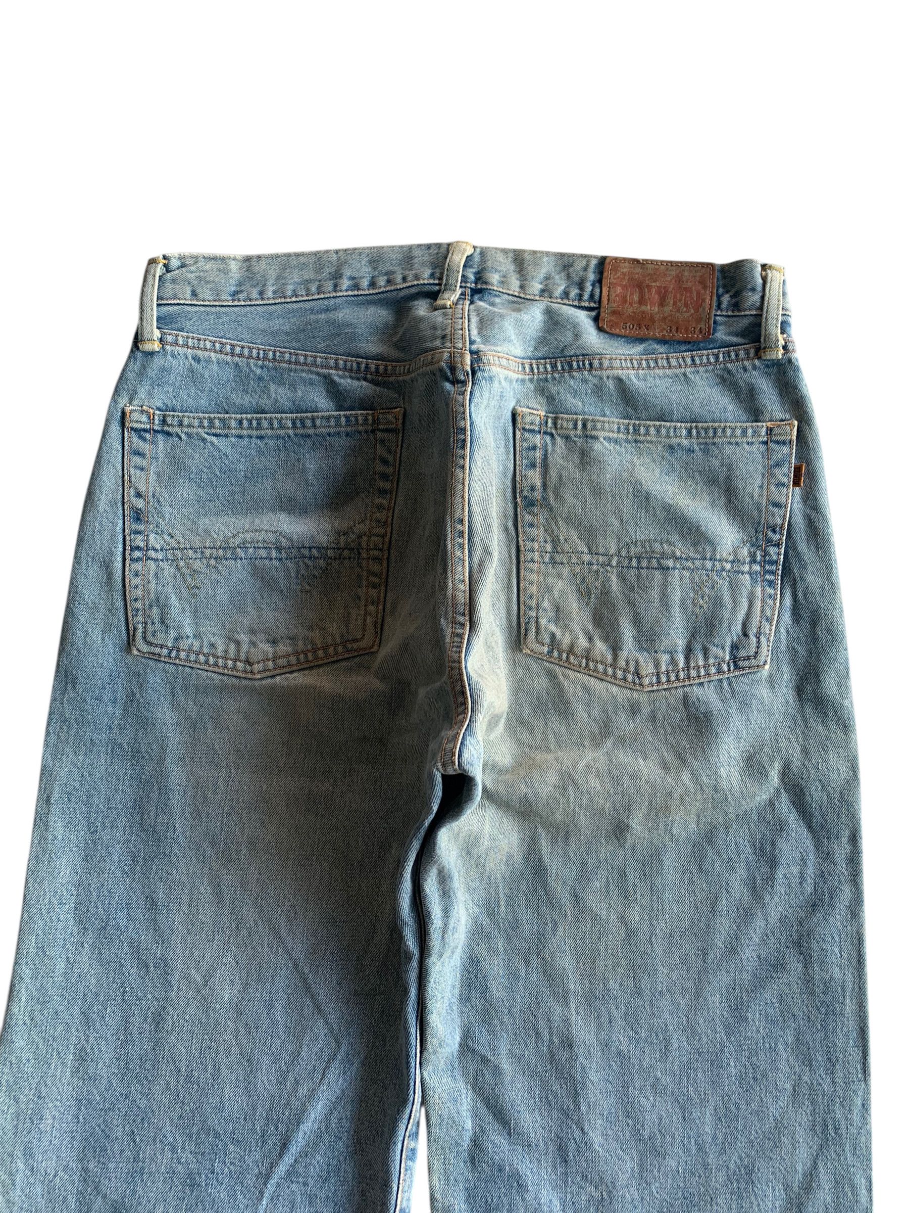Kapital VINTAGE EDWIN 505X SELVEDGE BAGGY FADED DISTRESSED DENIM Size US 33 - 8 Thumbnail