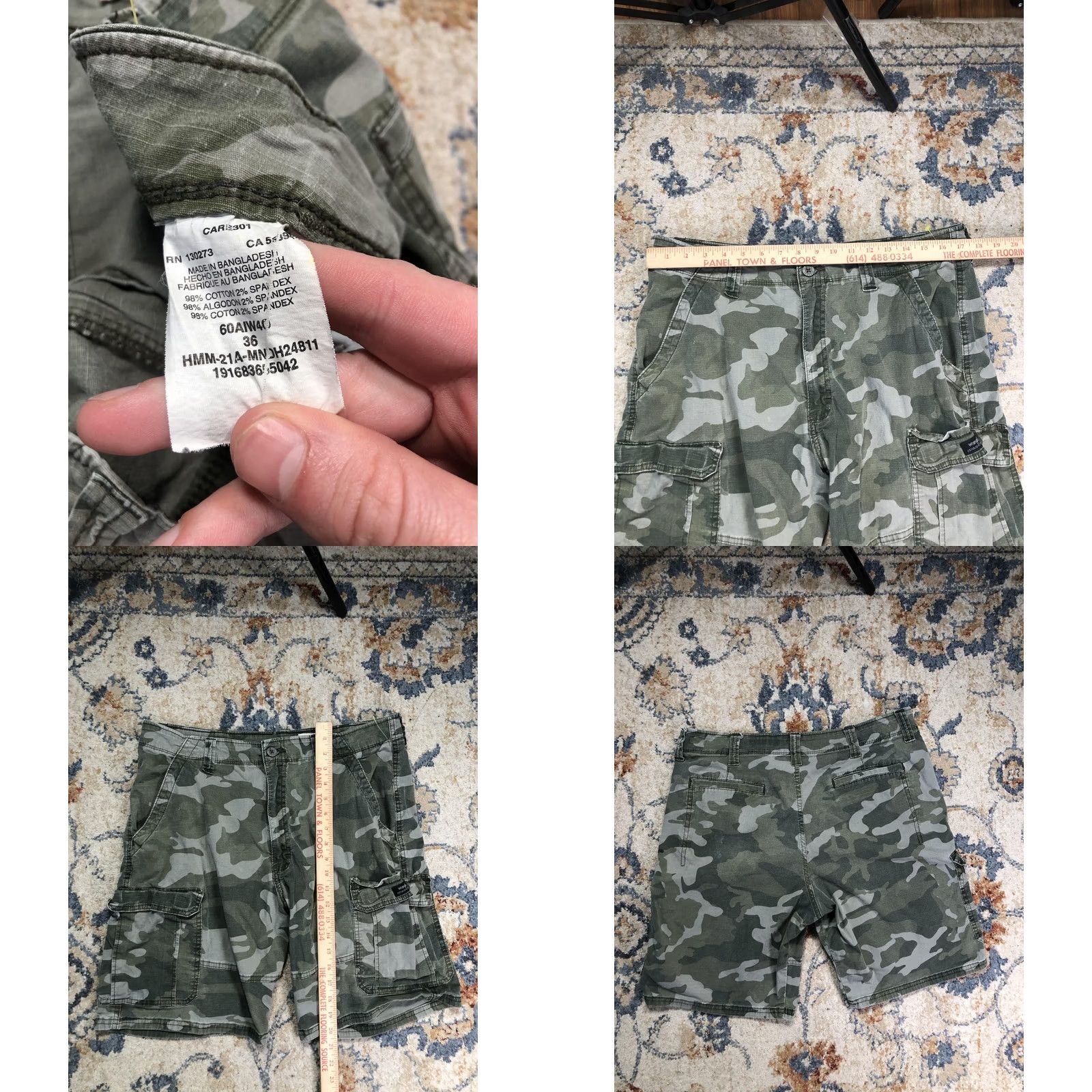 Wrangler Wrangler Cargo Shorts Mens 36 Green Camo Relaxed Fit Canvas 10 Inseam Size US 36 / EU 52 - 8 Thumbnail