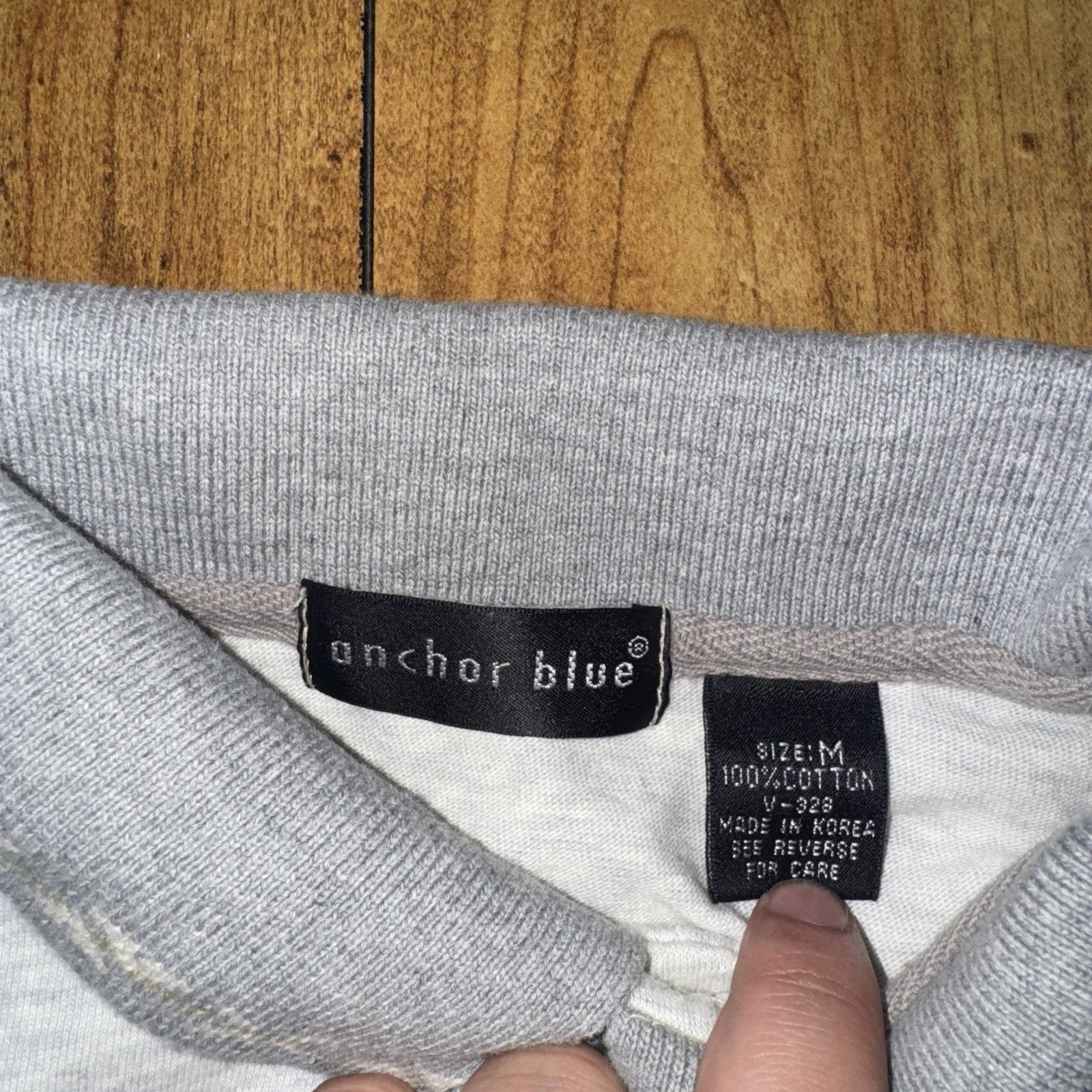 Anchor Blue × Vintage Anchor Blue Polo Shirt Grey Large 21x28 Y2K Grunge Vintage Size US L / EU 52-54 / 3 - 2 Thumbnail