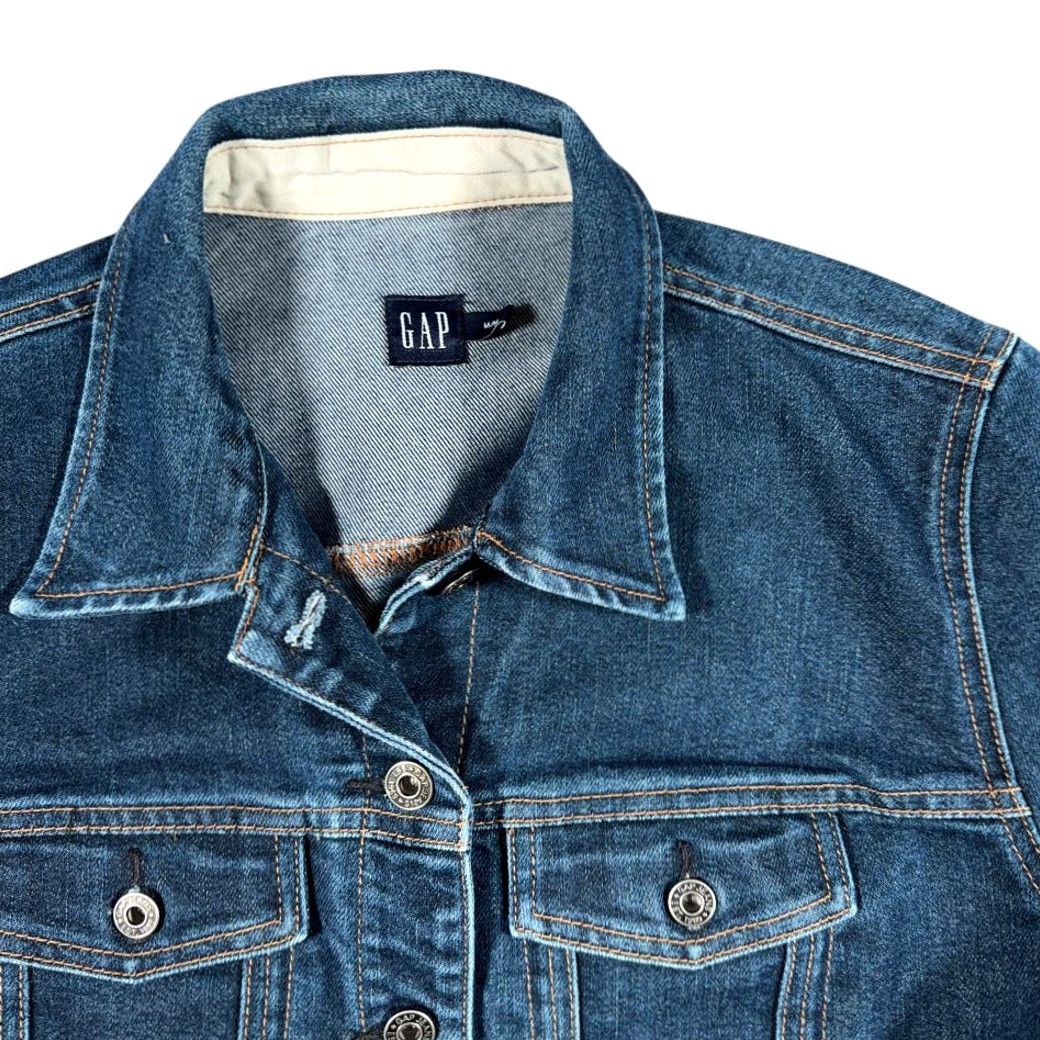 Gap VINTAGE Gap Jacket Womens M Blue Denim Jacket Size 32" / US 10 / IT 46 - 2 Thumbnail
