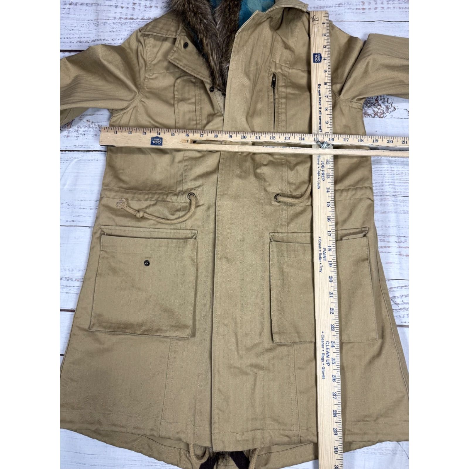 Vintage Tasha Polizzi Parka Jacket Women Tan Aztec Lining Faux Fur Trim Sz S Mid-Length Long Sleeve Zip Snap Size S / US 4 / IT 40 - 2 Thumbnail