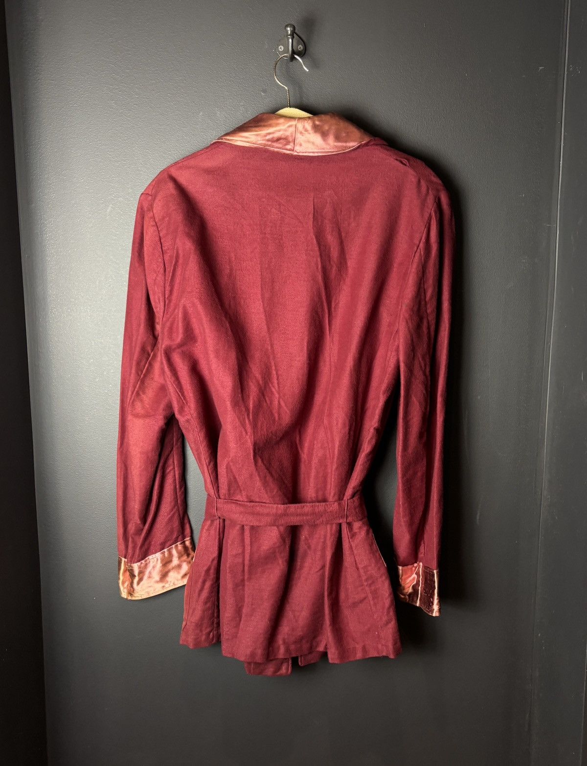 Vintage True Vintage Smoking Jacket House Coat Satin Robe Wool 60s Size US M / EU 48-50 / 2 - 3 Thumbnail