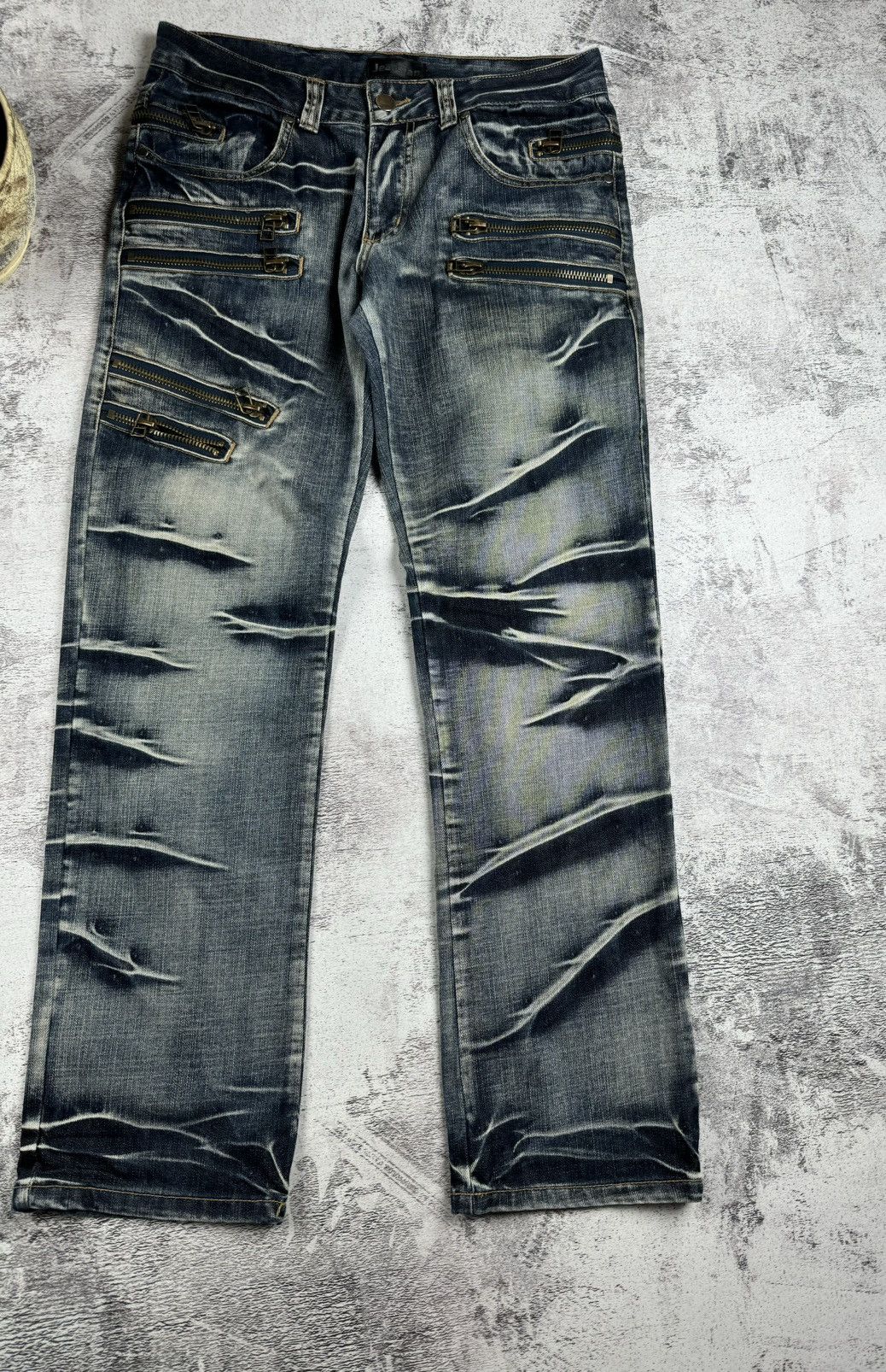 Japanese Brand Vintage Faded Distressed Y2K Rap Jeansia Jeans Pants Bottoms Size US 32 / EU 48 - 16 Thumbnail