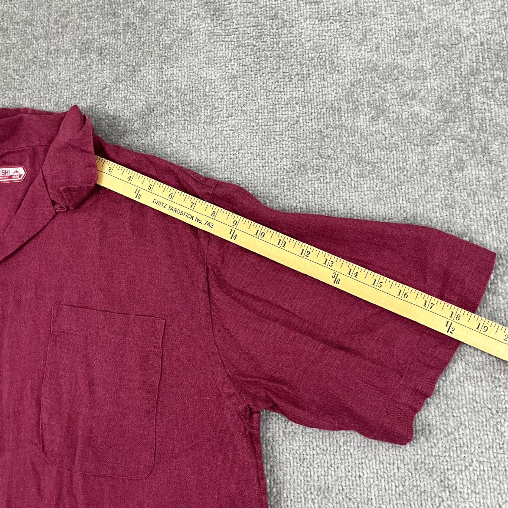 Maharishi Maharishi Button-Up Shirt Mens XL Red Hemp Short Sleeve Collared Classic Casual Workwear Size US XL / EU 56 / 4 - 5 Thumbnail