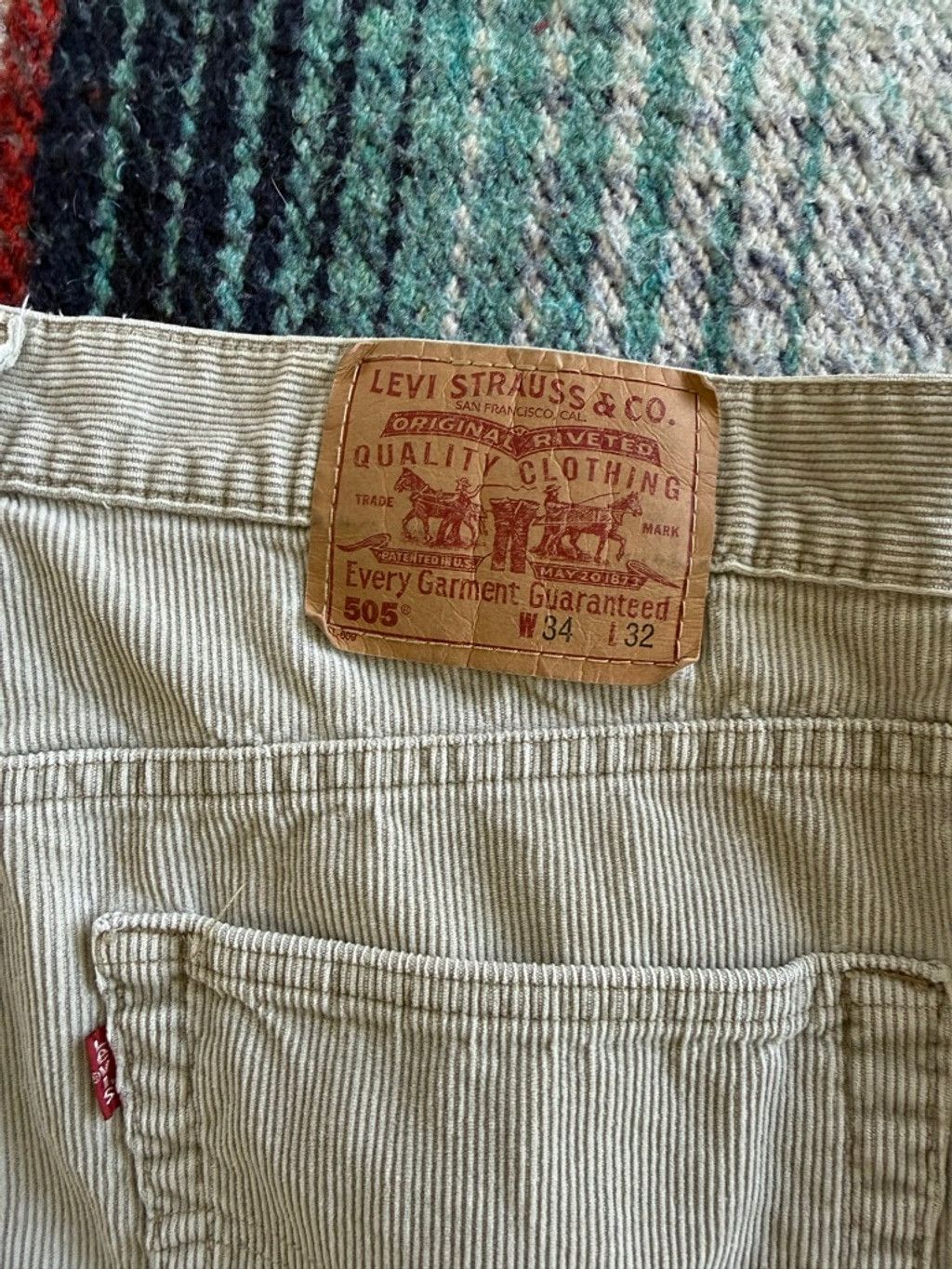 Levi's Men's Levi's Beige Corduroy Straight Leg Pants Waist 34x32 Size US 34 / EU 50 - 5 Thumbnail