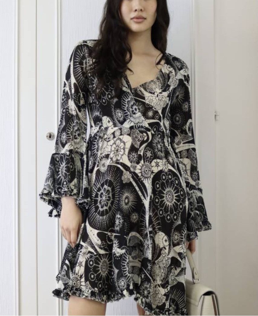 Chloe CHLOE MINI FLORAL 2018 Dress in Cotton & Silk, black & white Size S / US 4 / IT 40 - 1 Thumbnail