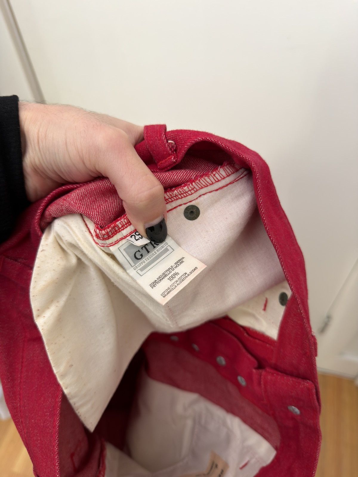 Helmut Lang AW97 Fuschia Sheer-Overlay Jeans Size US 29 - 7 Thumbnail