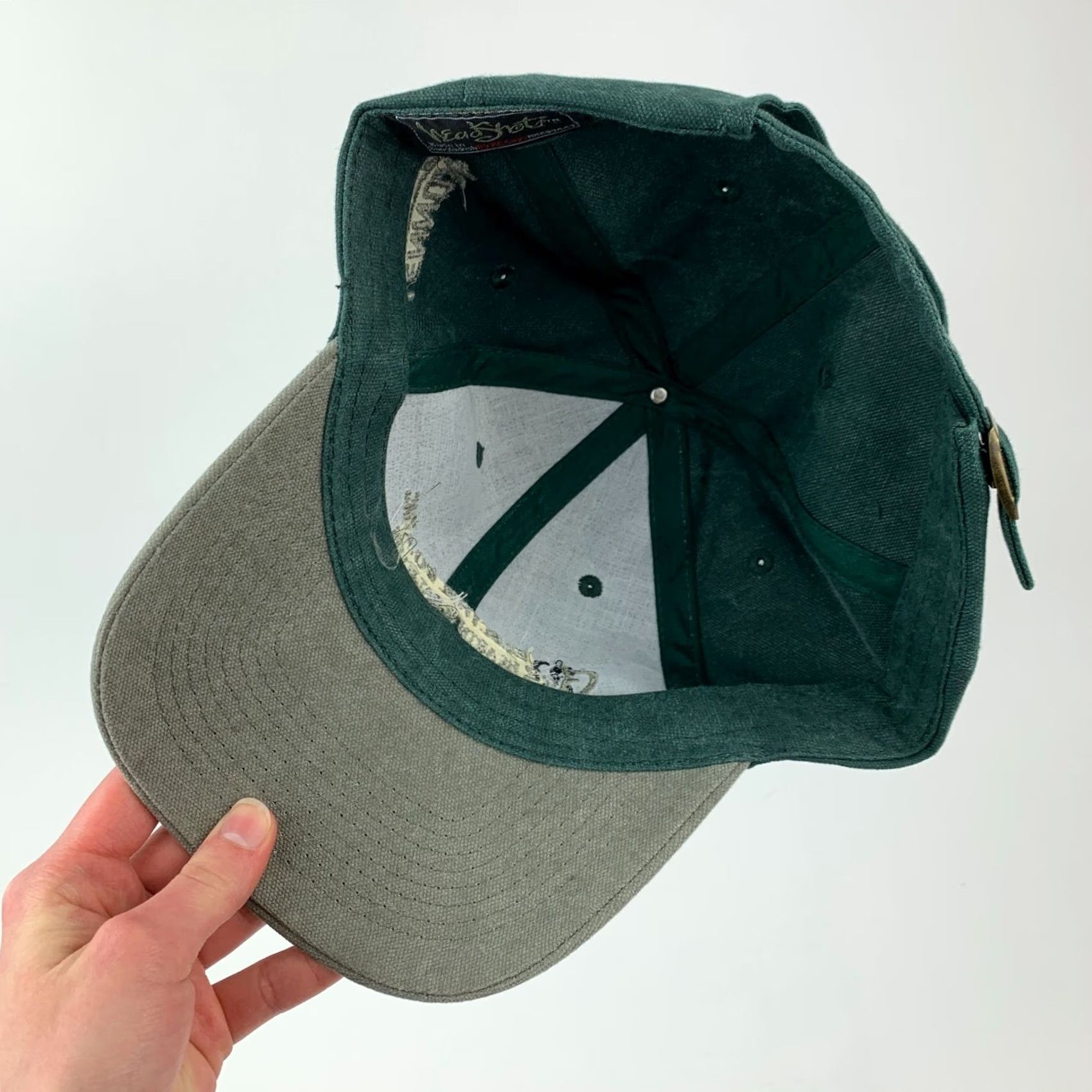 Vintage VINTAGE Headshot Green Strapback Dad Hat Cap Men One Size Green Solid Unworn Light wear from storage with photos Size ONE SIZE - 5 Thumbnail