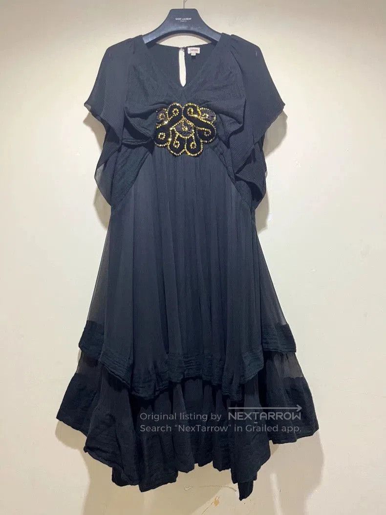 Kenzo Kenzo Silk Wool Black Maxi Dress. Size ONE SIZE - 1 Thumbnail