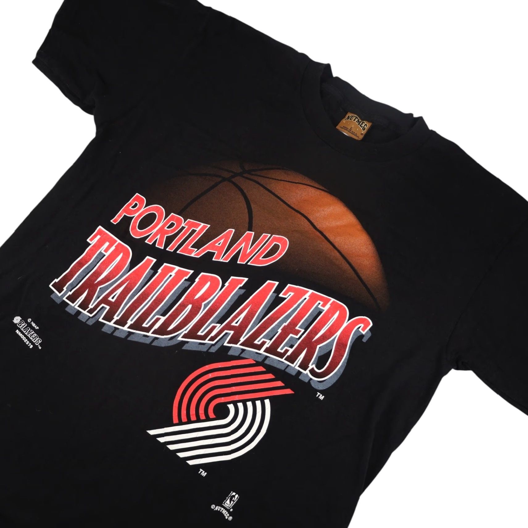 Nutmeg VINTAGE Nutmeg Portland Trailblazers Graphic T Shirt Shirt Mens Large Black 90s Basketball Fans Clothing Size US L / EU 52-54 / 3 - 2 Thumbnail