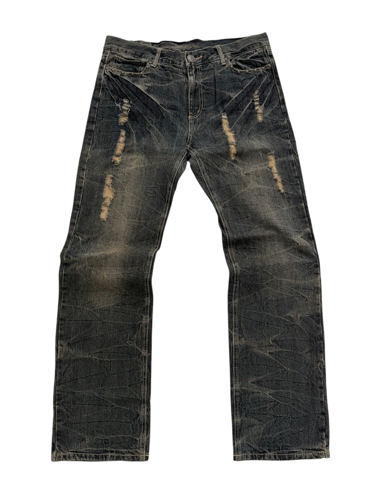 If Six Was Nine BACK & BORIN FLARE DISTRESSED STYLE JEANS Size US 36 / EU 52 - 1 Thumbnail
