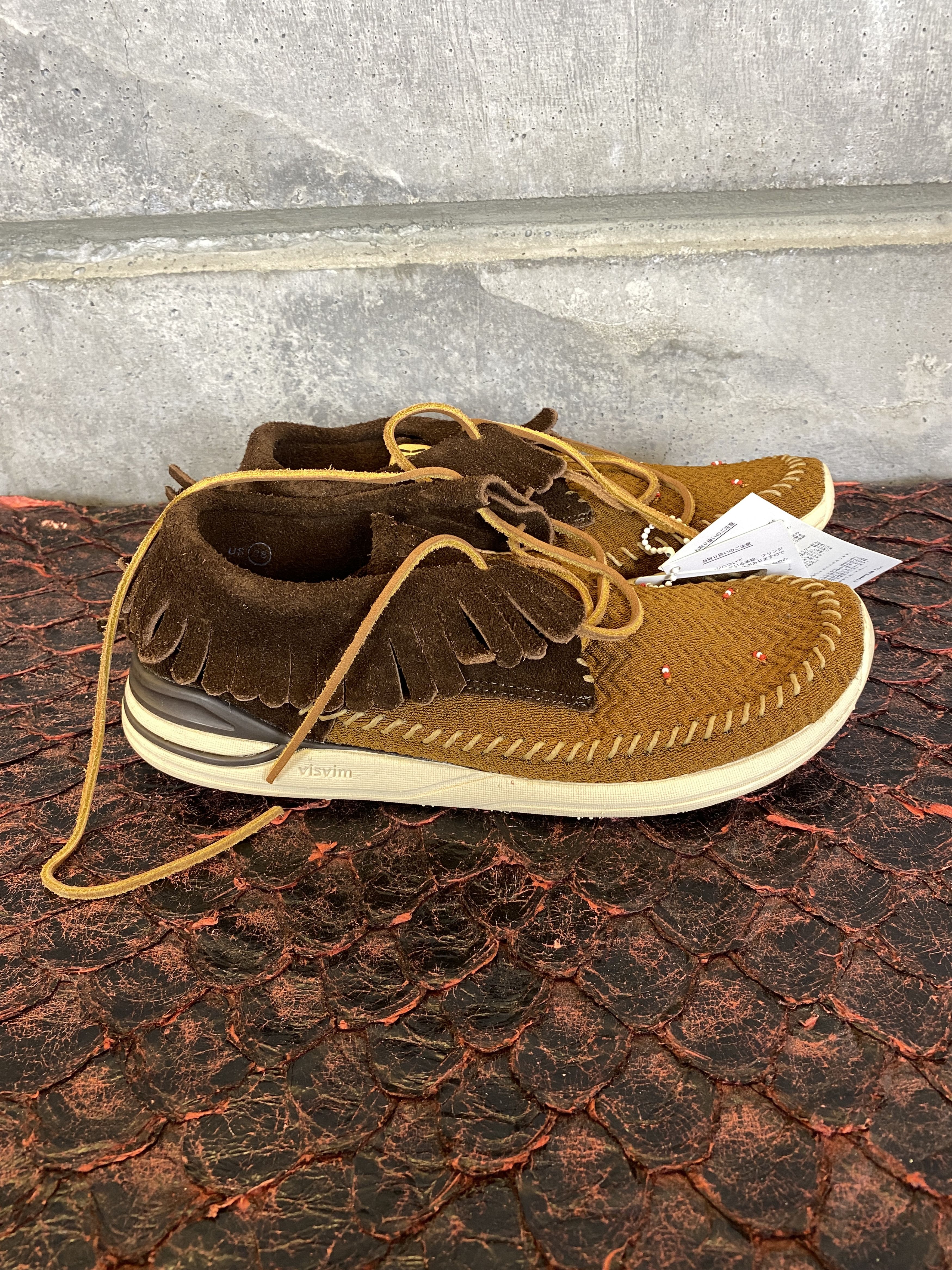 Pre-owned Visvim New  Maiseet Shaman Folk Sneaker Size 8 In Brown