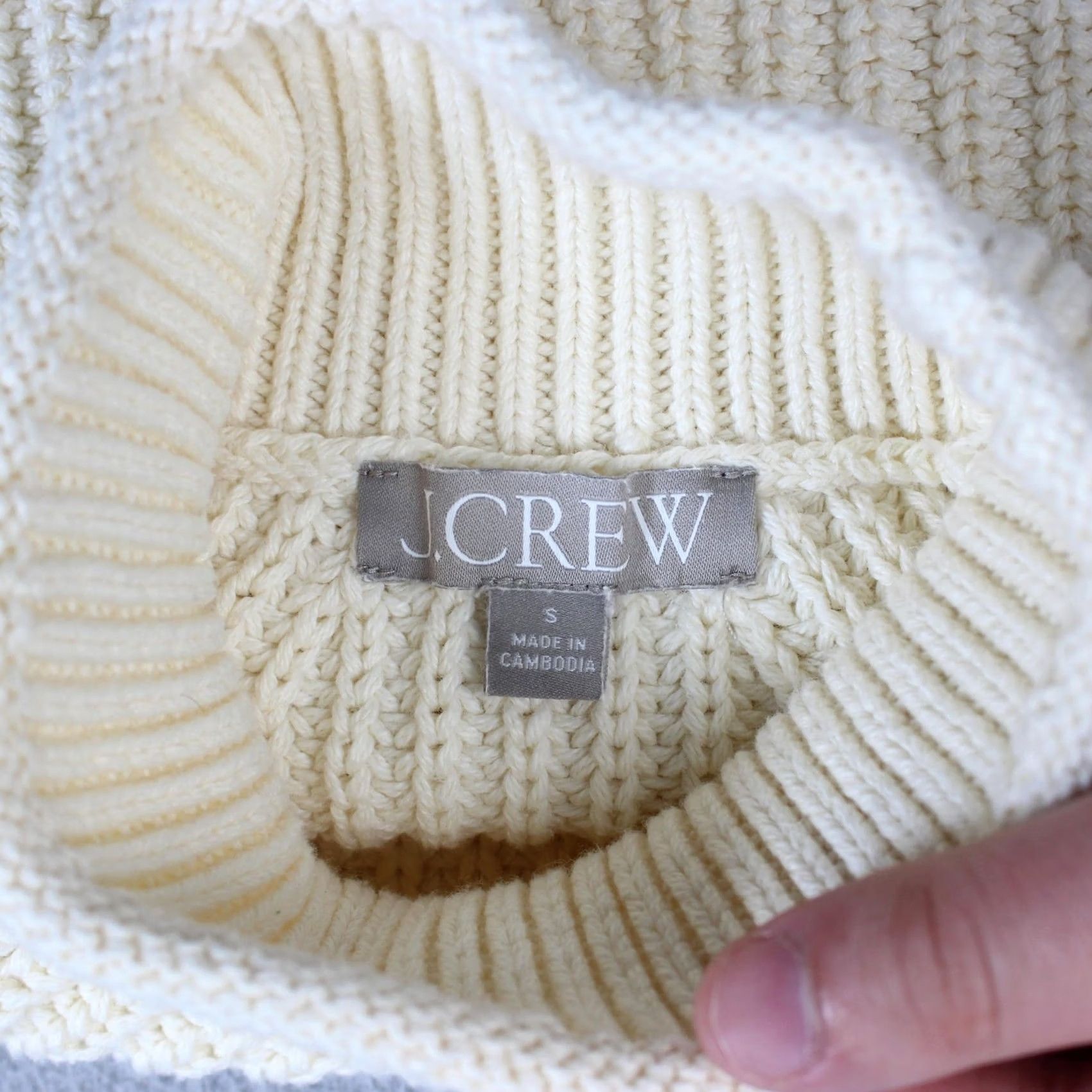 J.Crew J.CREW Sweater Women S White Mock Neck Chunky Knit Heavyweight Knitwear Winter Casual Womens Size S / US 4 / IT 40 - 3 Thumbnail