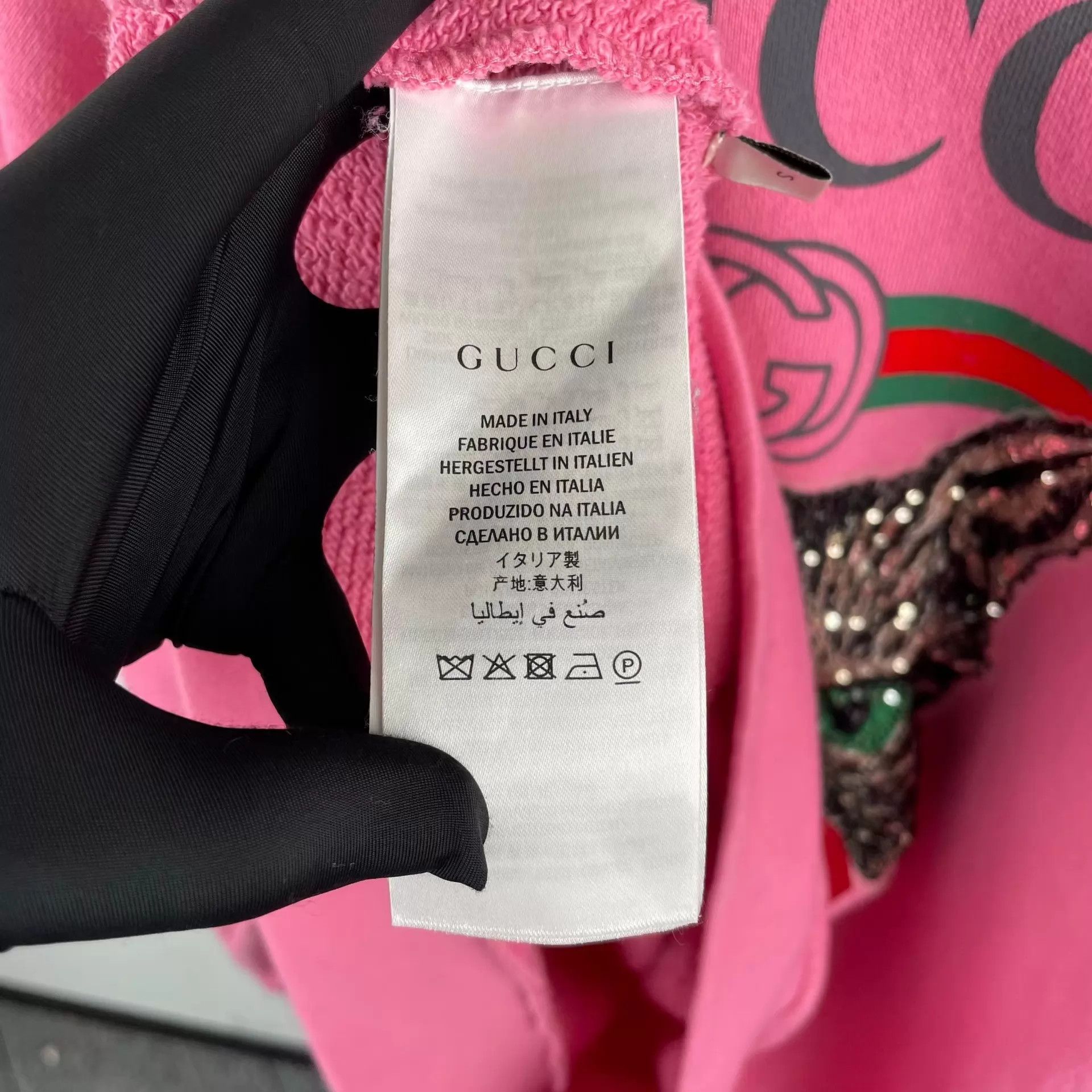 Gucci Gucci pink belted sweatshirt big face cat sequin S Size S / US 4 / IT 40 - 5 Thumbnail