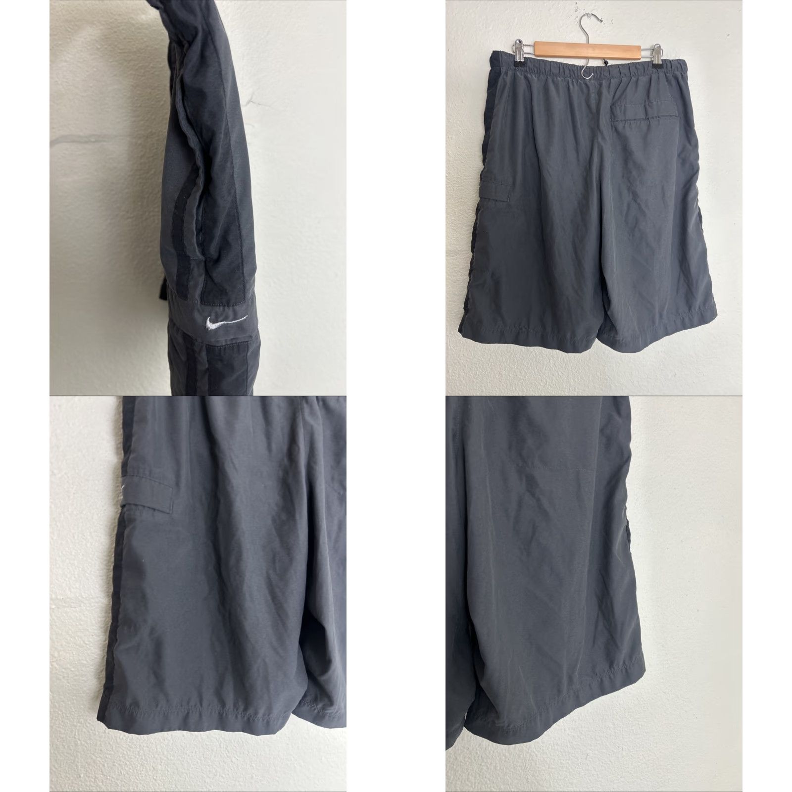 Nike VINTAGE Nike Mens Large Black Drawstring Cargo Lined Swim Trunks Trunks 36x12 Mens Size ONE SIZE - 8 Thumbnail
