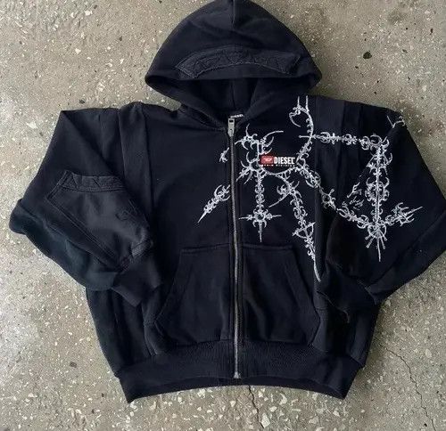 VIBE Gothic Cyber Sigilism Y2K Zip Up Hoodie Size US S / EU 44-46 / 1 - 1 Thumbnail