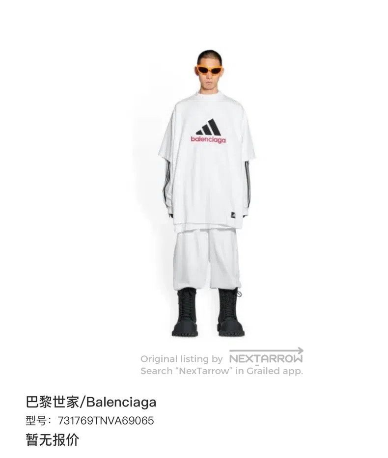 Balenciaga Balenciaga Adidas Collaboration Short-Sleeve T-Shirt Size US M / EU 48-50 / 2 - 6 Thumbnail