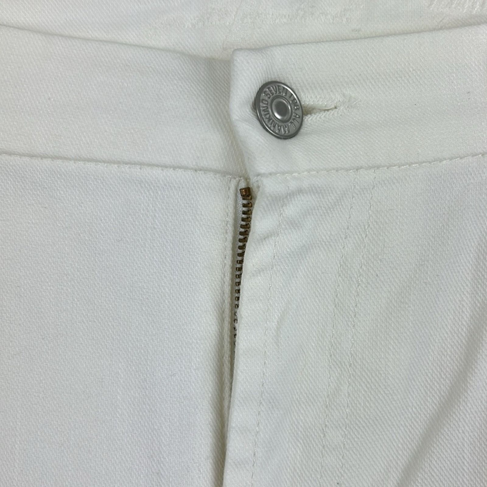 7 For All Mankind Seven For All Mankind Womens 32 white cotton wide leg jeans Size 32" / US 10 / IT 46 - 3 Thumbnail