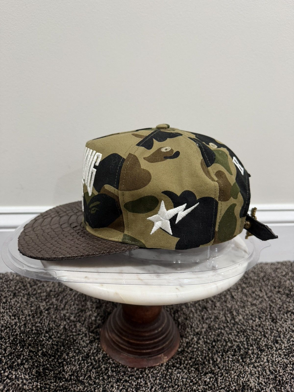 Just Don Just Don x Bape RSVP 2015 OG Green Camo Brown Snakeskin Hat Size ONE SIZE - 4 Thumbnail
