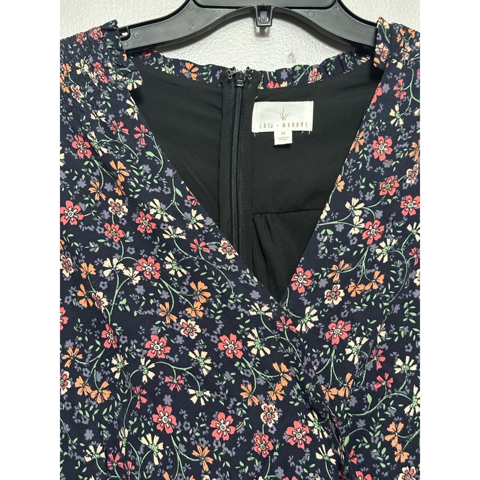 Other Lost And Wander Romper Long Sleeve Pockets Floral Black M Size 30" / US 8 / IT 44 - 4 Thumbnail