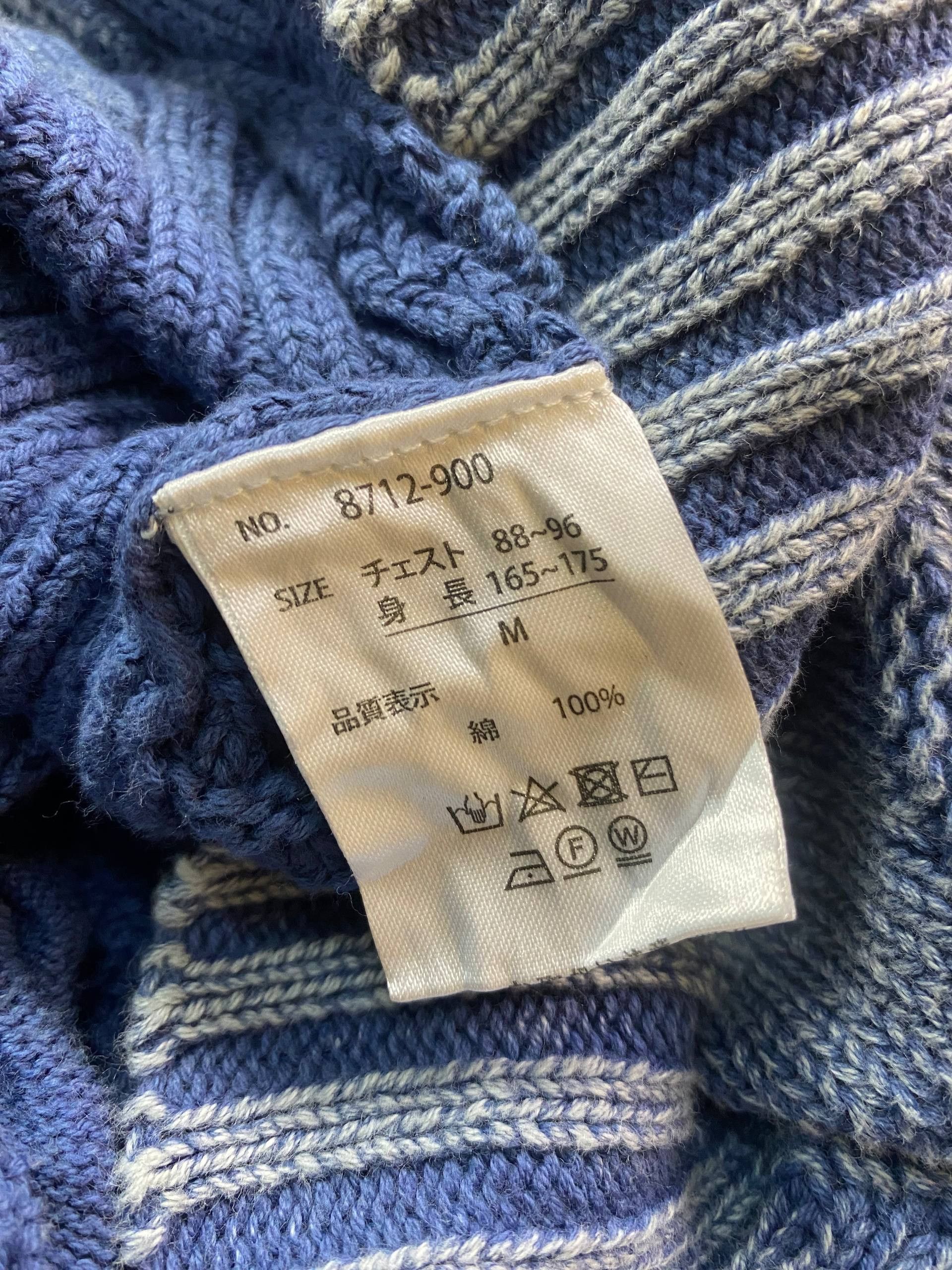 Japanese Brand Oilcake Indigo Textured Knit Shawl Collar Sweater Cardigan Size US M / EU 48-50 / 2 - 8 Thumbnail