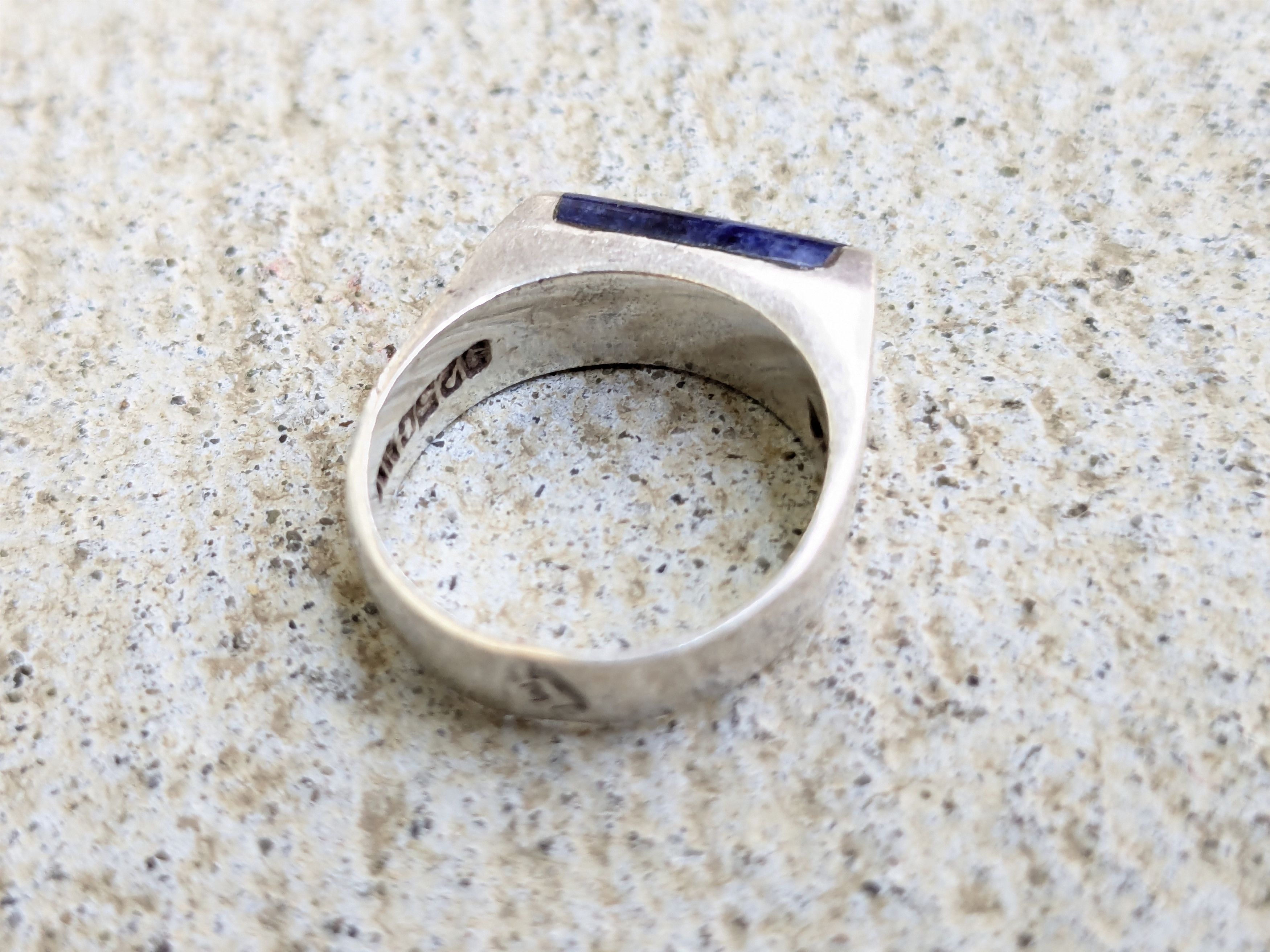 Jewelry Vintage Sterling Silver Ring Blue Sodalite 5.75 Modern Size ONE SIZE - 5 Thumbnail