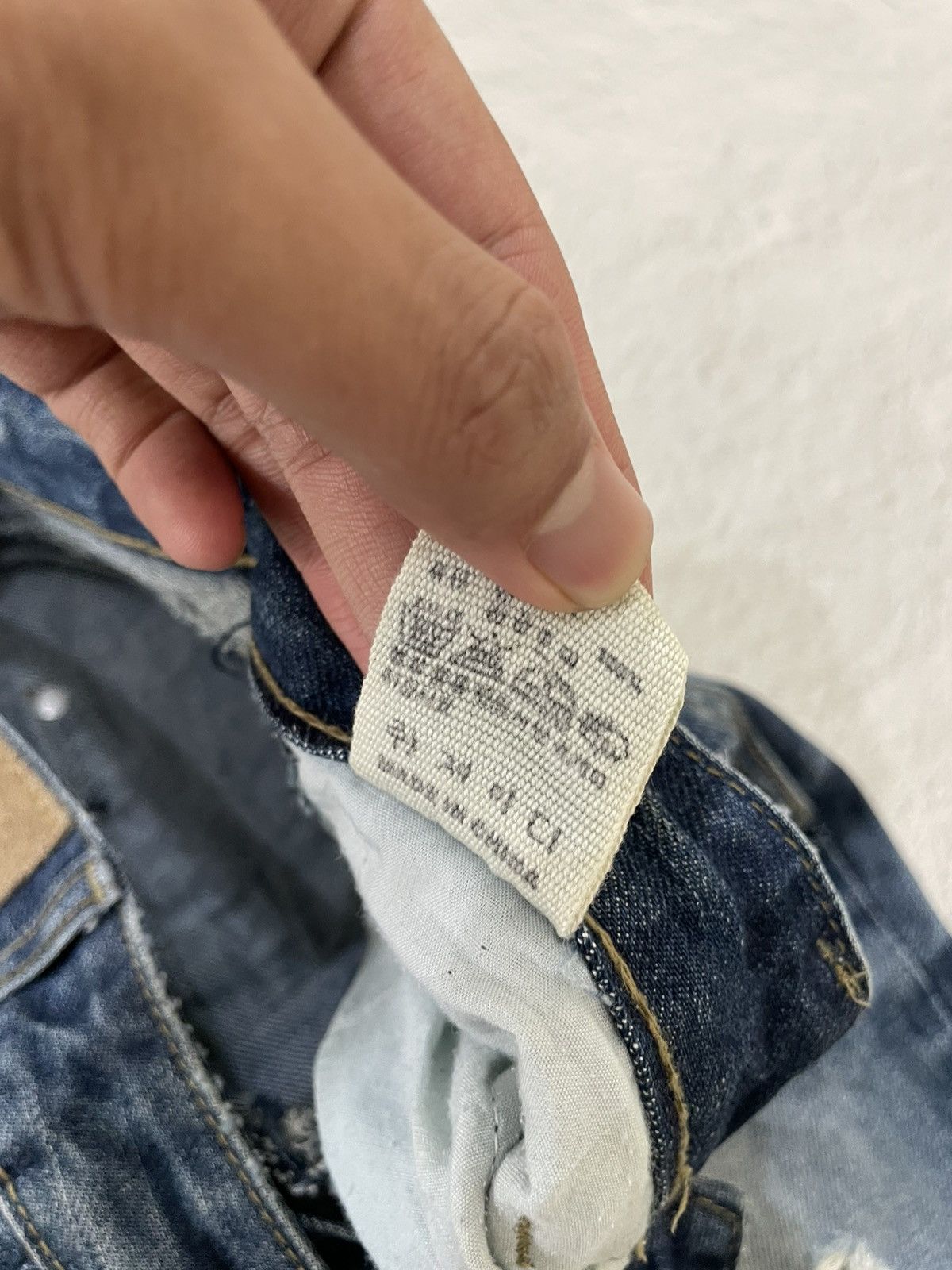Japanese Brand 2000s Jundol raw Denim Heavy Distressed Midwash Hysteric Y2K Size US 27 - 8 Thumbnail