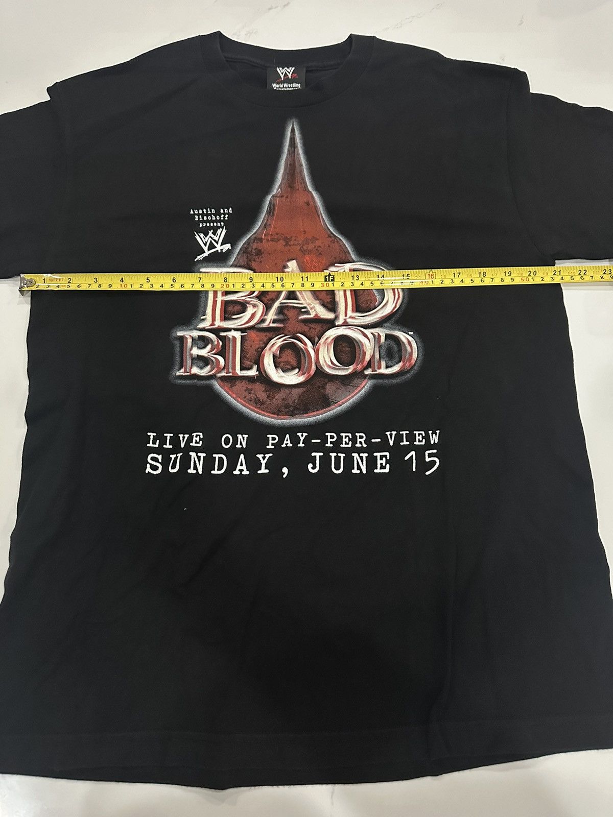 Vintage 2003 Vintage WWE Bad Blood Promo T-shirt Size US L / EU 52-54 / 3 - 4 Thumbnail