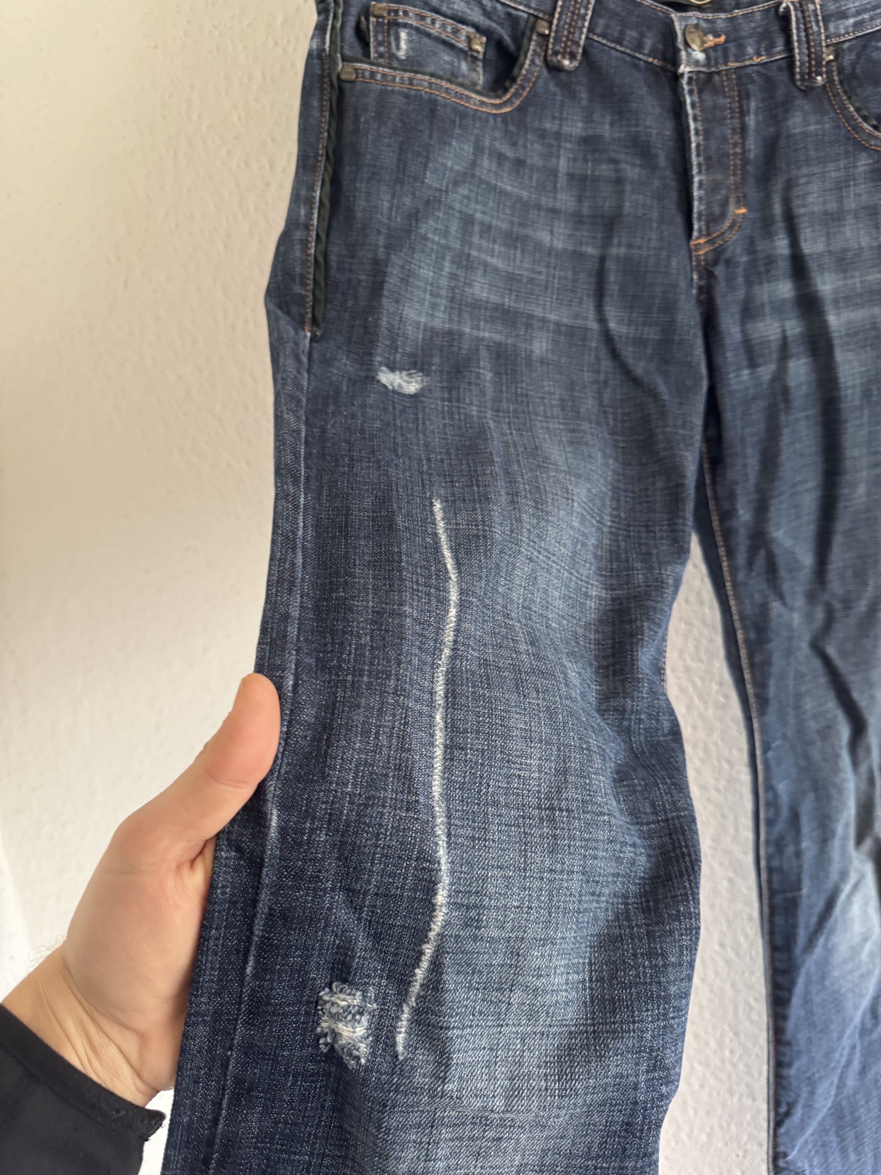 Just Cavalli Ornate Leather Pocket Denim Jeans Size US 33 - 5 Thumbnail