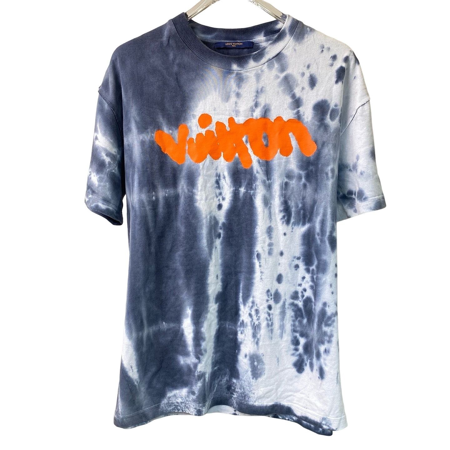Louis Vuitton LOUIS VUITTON Grey & Navy LV Logo Cotton T-Shirt 