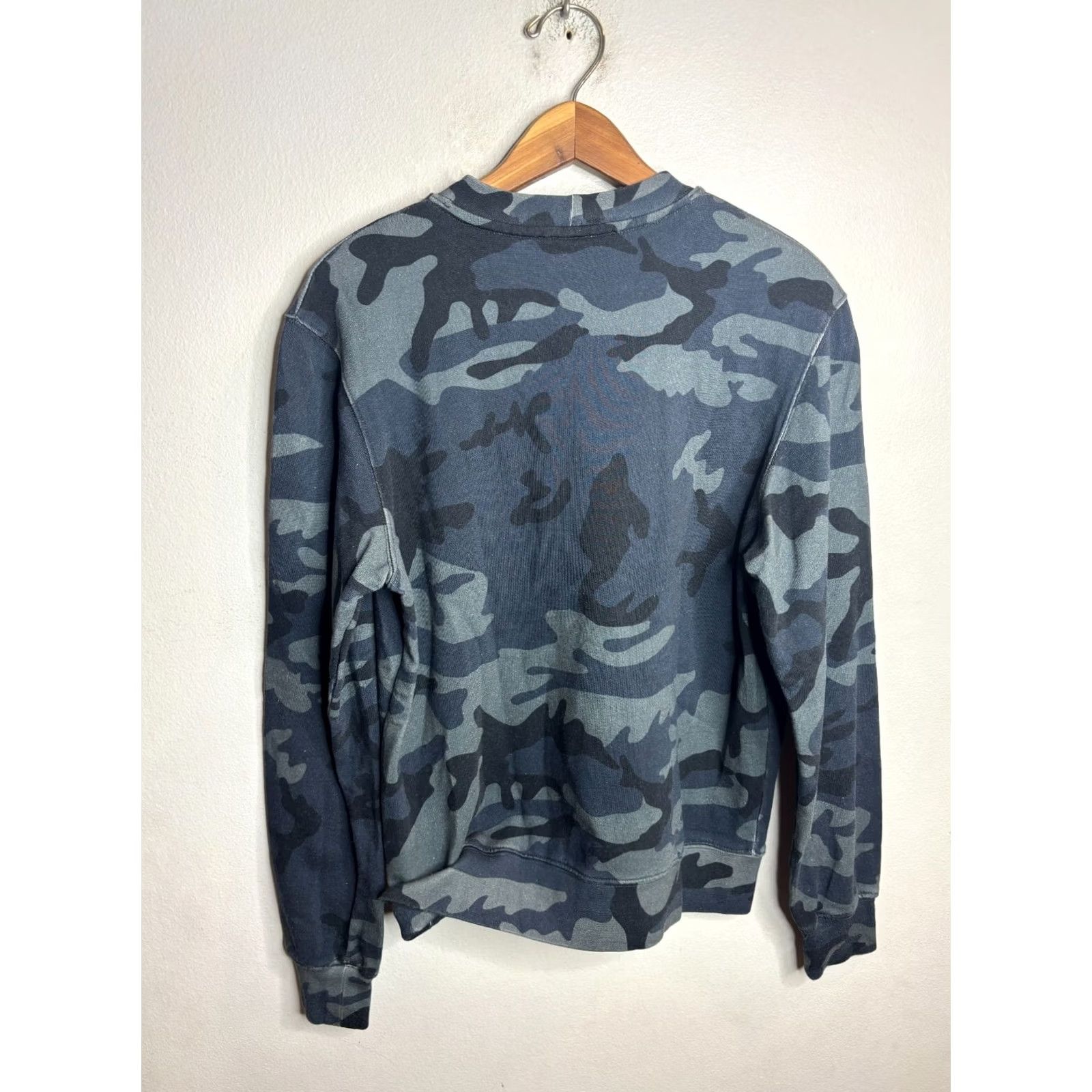Sandro Sandro Crew Neck Pullover Camouflage Sweater Blue Mens S 4139 Size US S / EU 44-46 / 1 - 5 Thumbnail