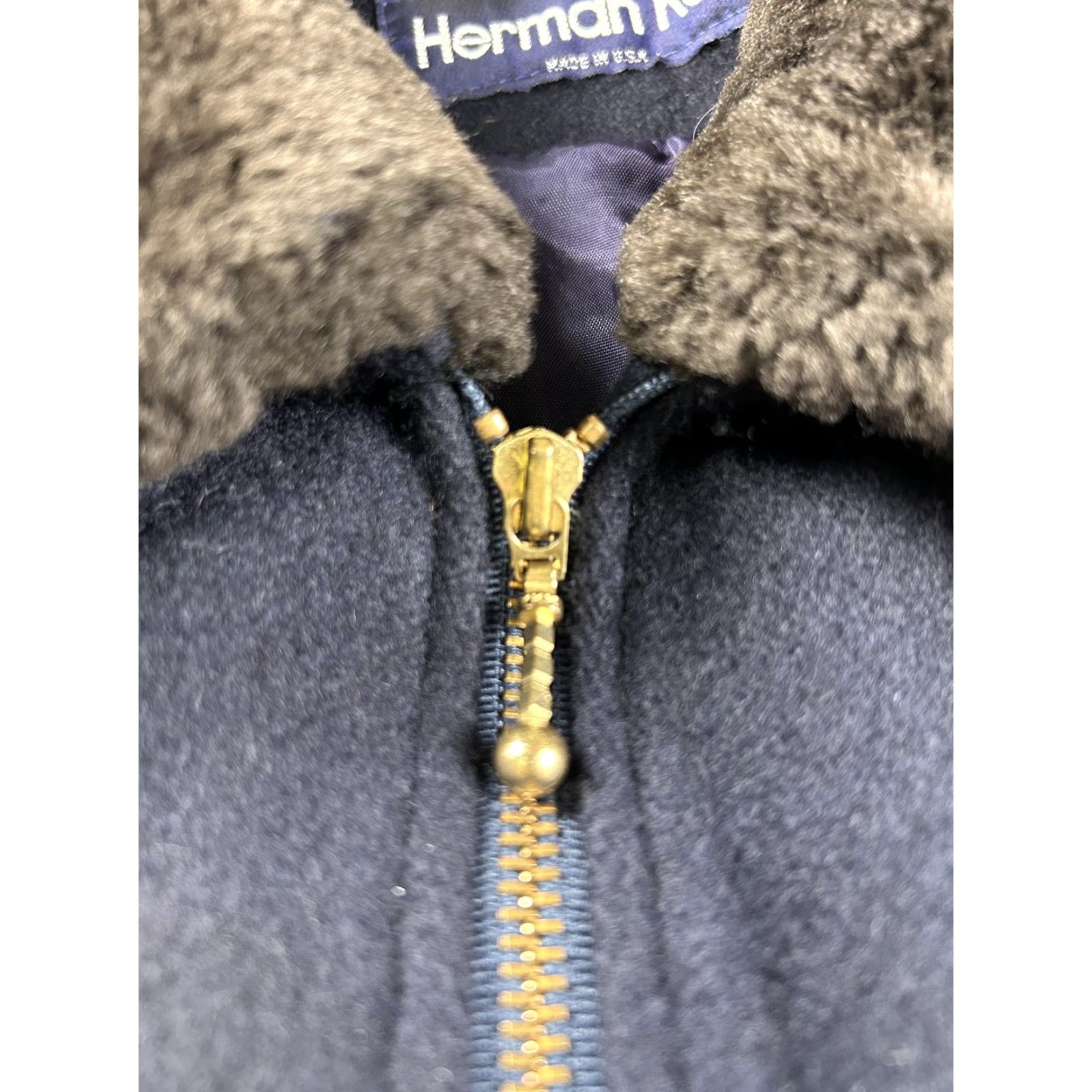 Vintage VINTAGE Herman Kay Coat Wool Blend Navy Faux Fur Collar Zip Womens M Size M / US 6-8 / IT 42-44 - 4 Thumbnail