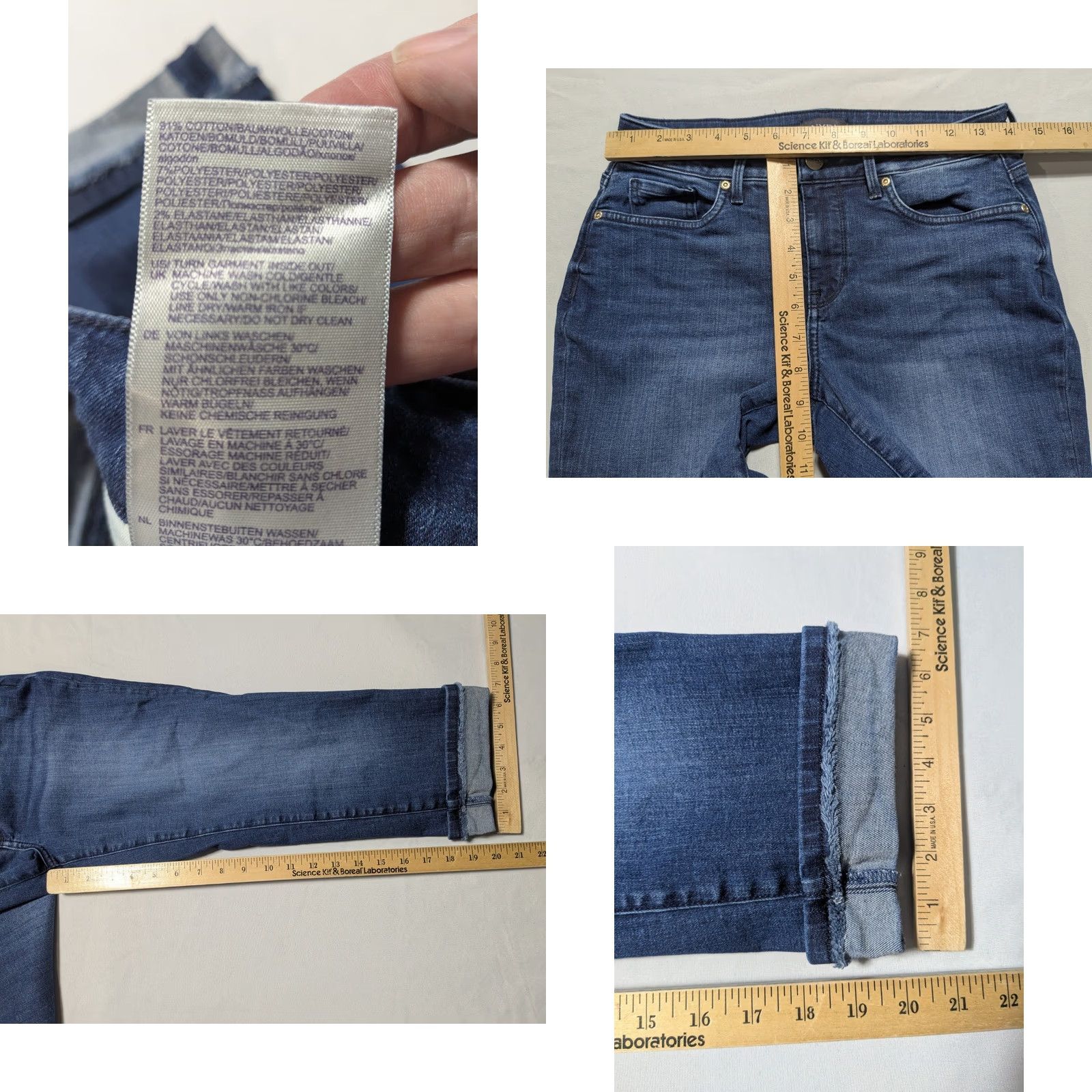 NYDJ NYDJ Marilyn Straight LIFTxTUCK Tech - Women Size 2 Cuffed Crop Jeans Size 27" / US 4 / IT 40 - 8 Thumbnail