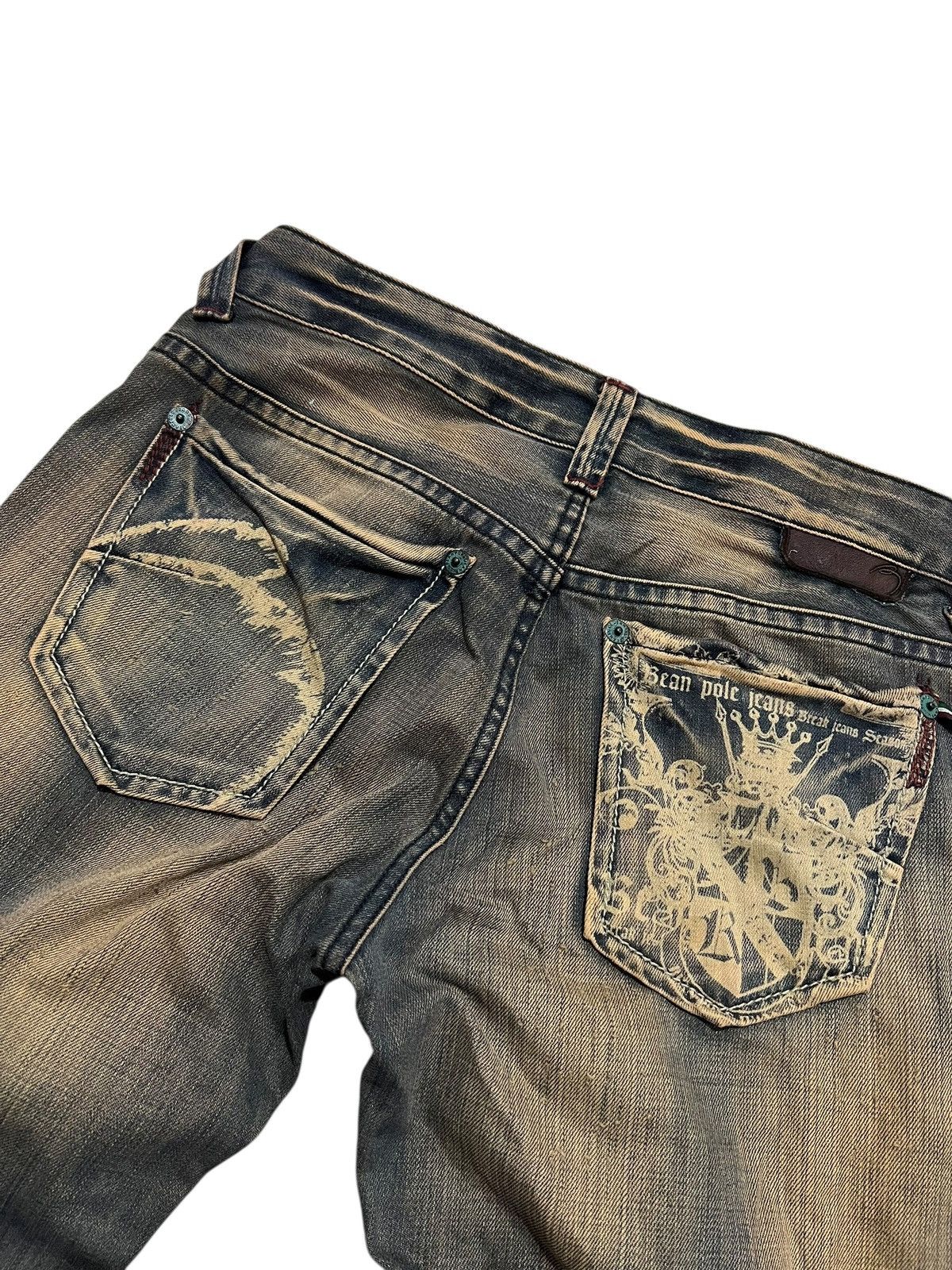 If Six Was Nine Bean pole mudwash distressed flared jeans Size US 30 / EU 46 - 7 Thumbnail
