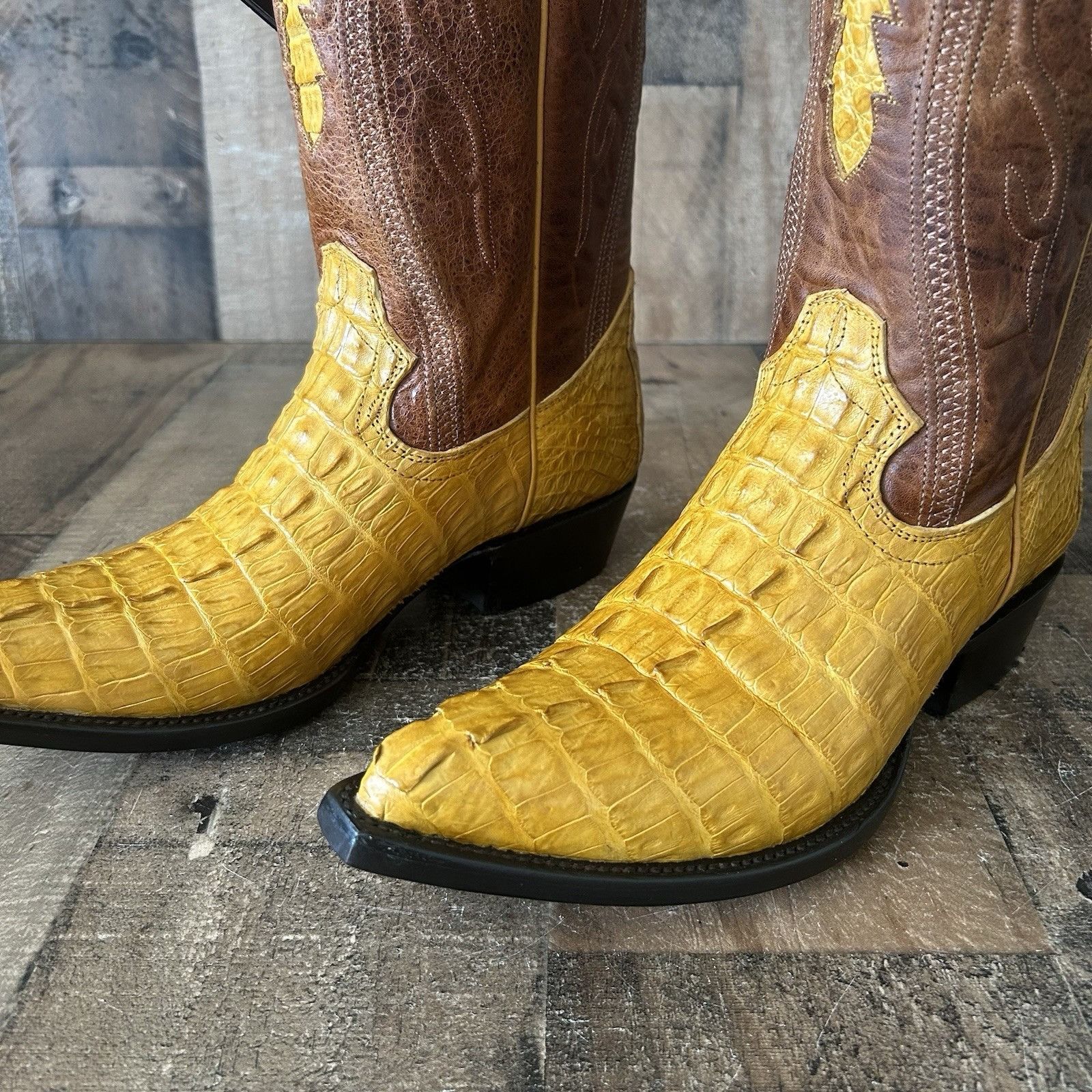 Vintage Montana Caiman Tail Western Cowboy Boots Mens 9 E Size US 9 / EU 42 - 12 Thumbnail