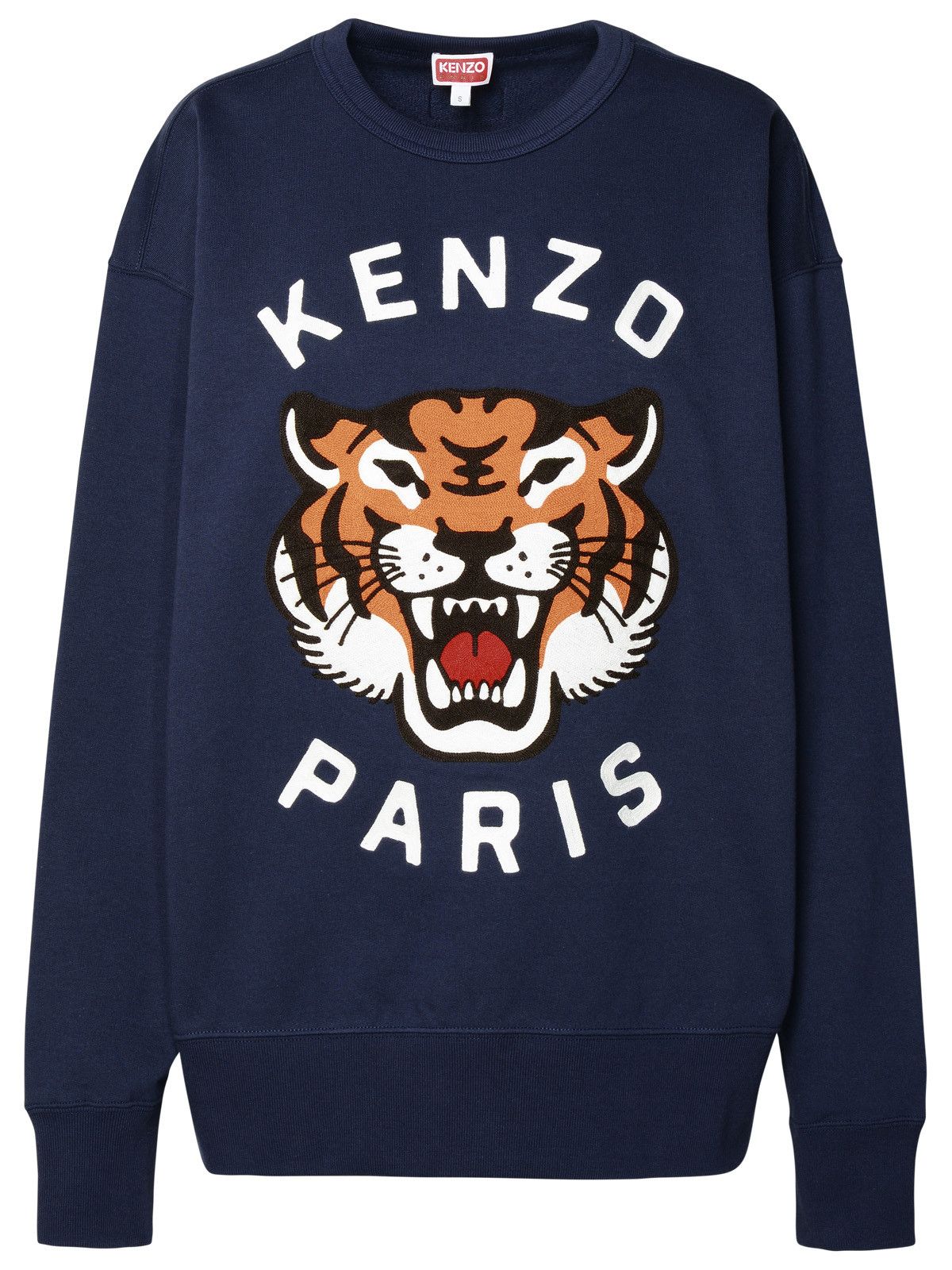 Image of Kenzo 'lucky Tiger' Navy Cotton Sweatshirt in Blue, Women's (Size Small)