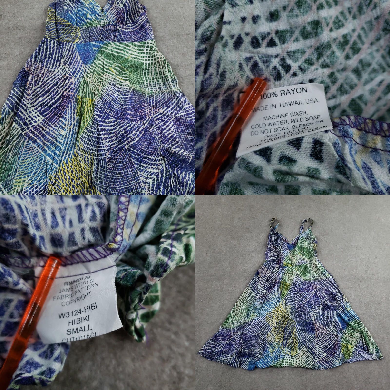 Jams World Jams World Dress Sundress Womens Small Blue Hibiki Rayon Hawaii USA Abstract Size S / US 4 / IT 40 - 8 Thumbnail