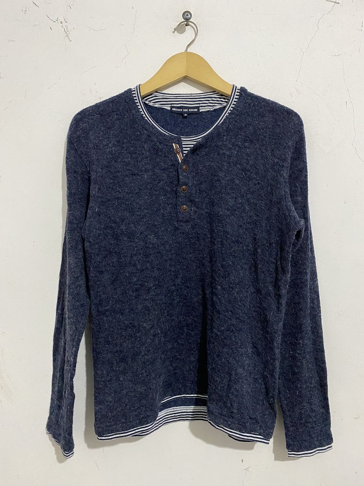 image of Hysteric Glamour x If Six Was Nine Japanese Anotherside Knitted Longsleeve Double Layer in Dark Gra