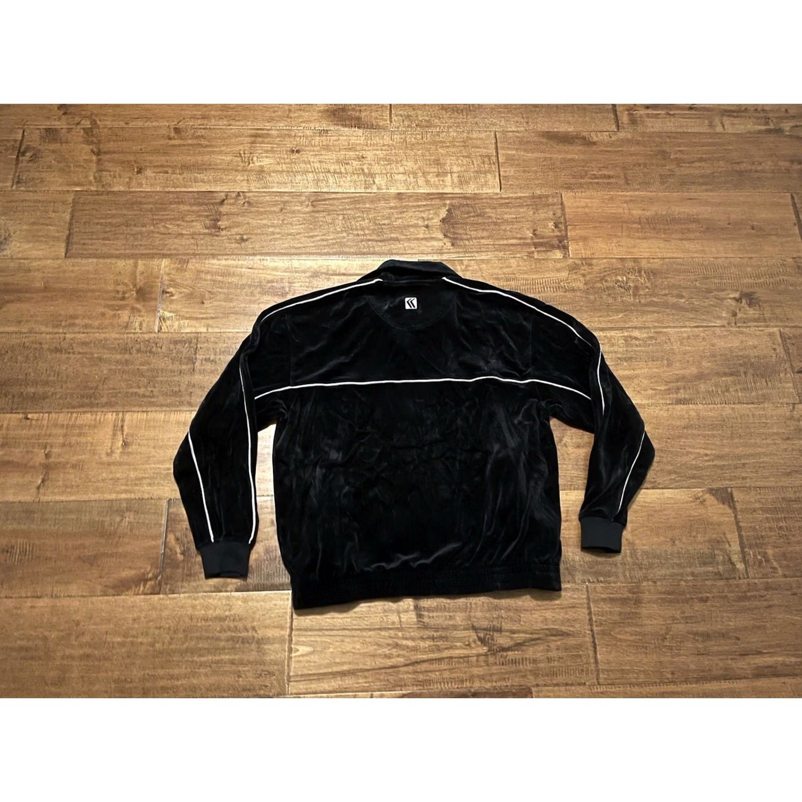 Karl Kani VINTAGE Karl Kani Black Velour Full Zip Track Jacket - Men's Large Jacket Featured Track MX0217 Mens Size US L / EU 52-54 / 3 - 4 Thumbnail