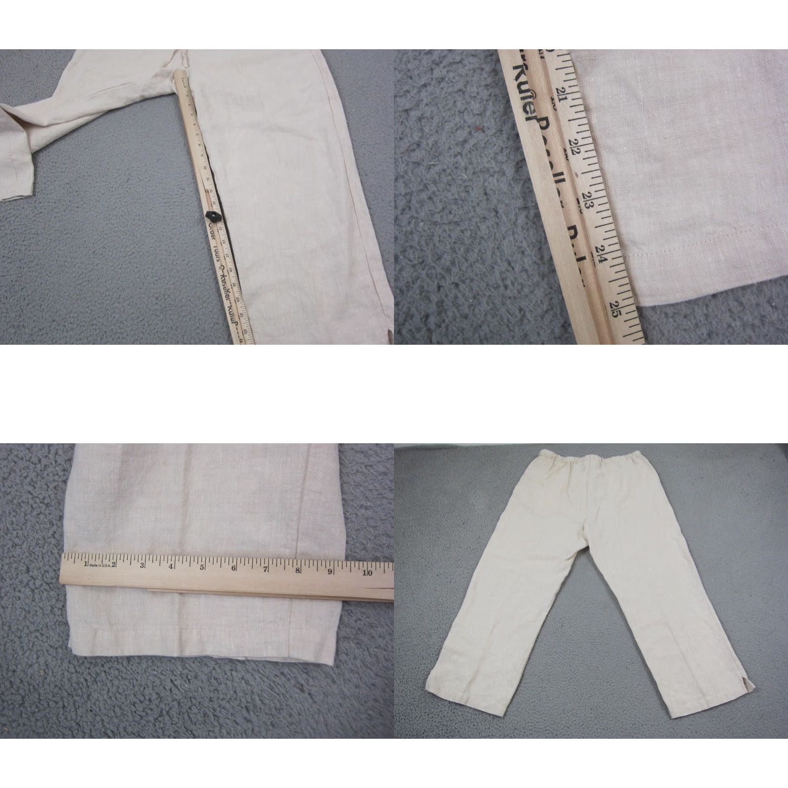 Orvis Orvis Pants Womens Large Creme 100% Linen Pull On Drawstring Lounge Beach Crop Linen Wide-Leg Casual Beach City Womens Size 36" / US 14 / IT 50 - 8 Thumbnail