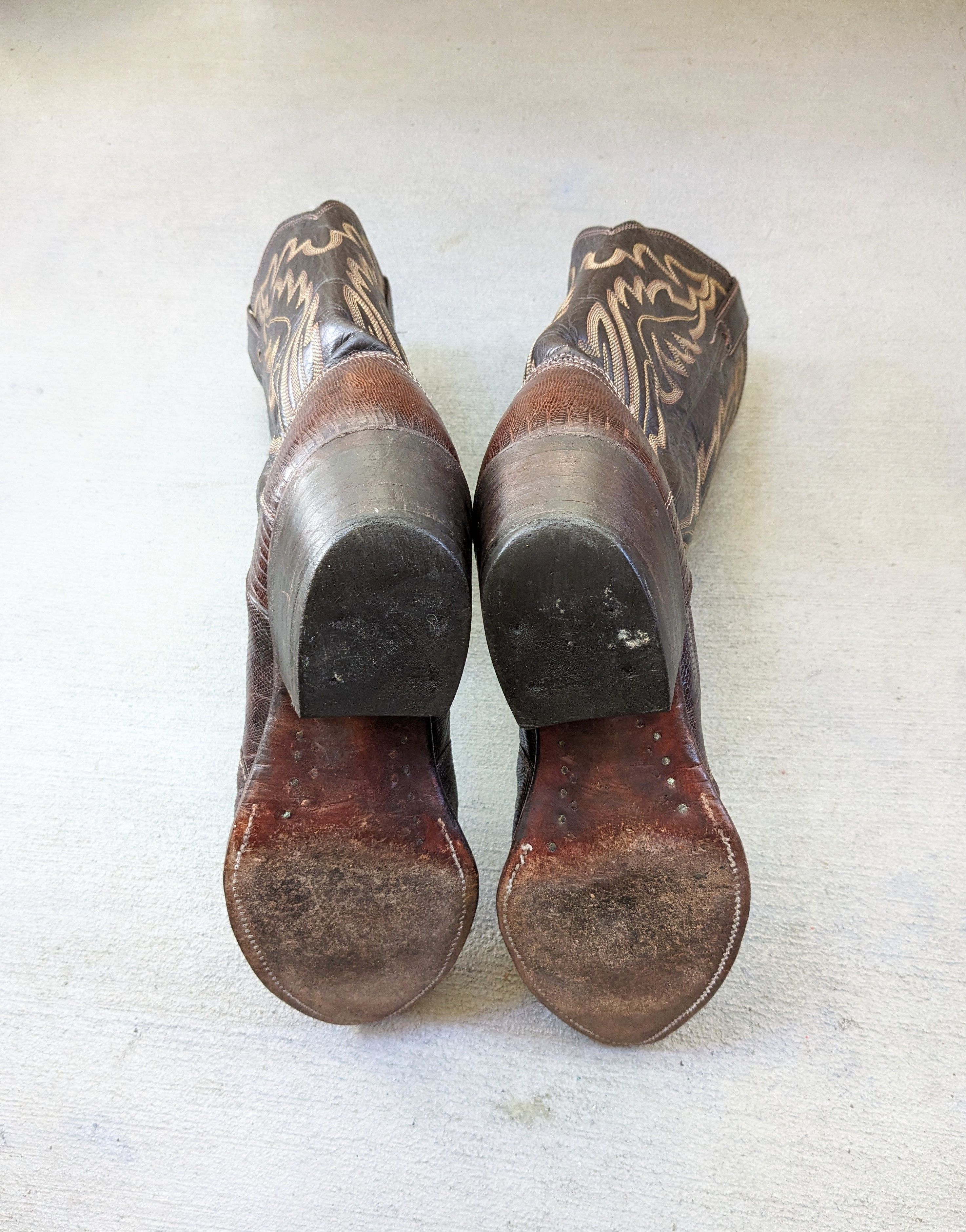 Vintage Justin Lizard Cowboy Boots Brown 9 D Leather USA Size US 9 / EU 42 - 20 Thumbnail