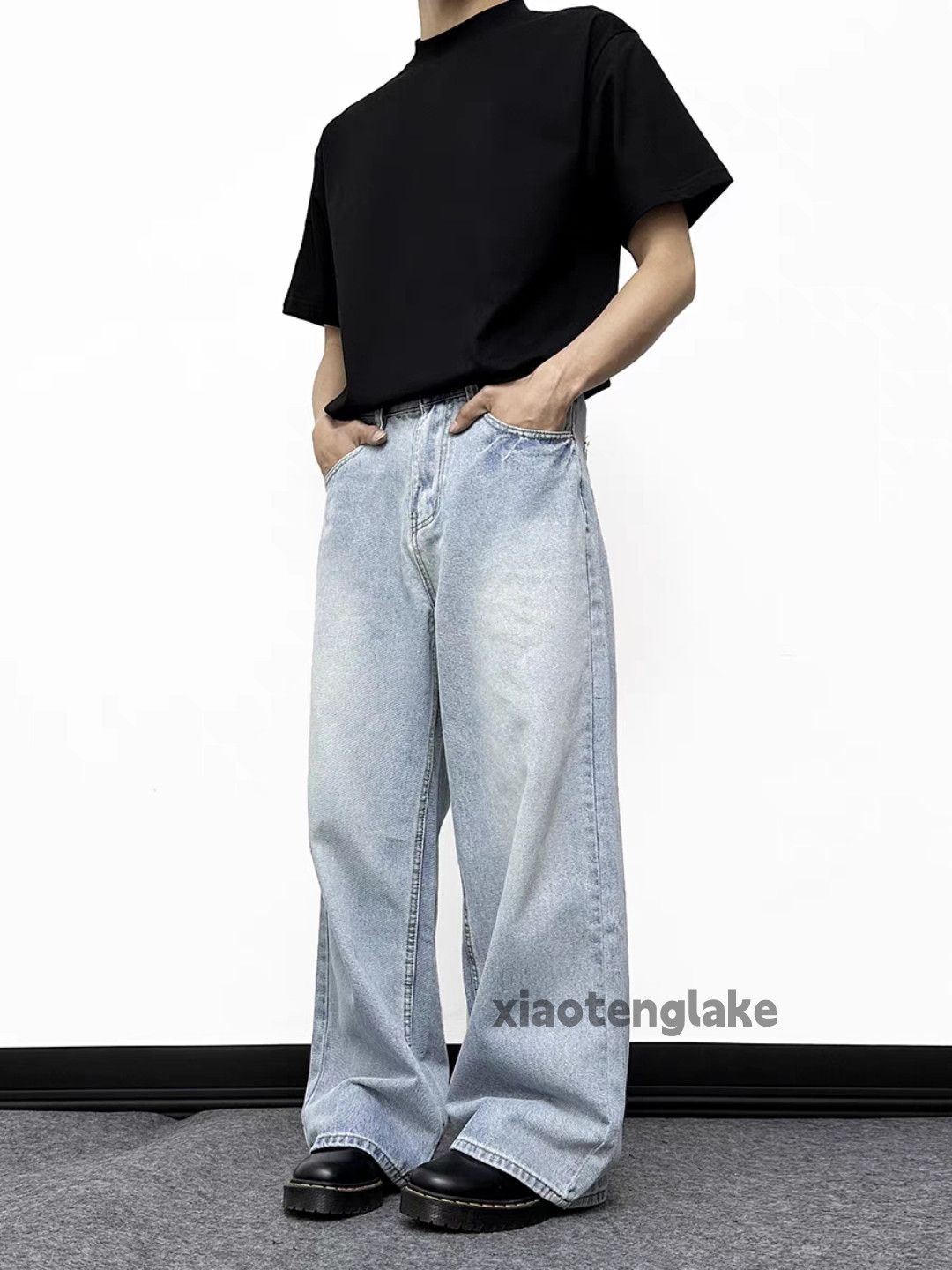 Jean Unisex dance washed faded cleanfit yuppie y2k jeans Size US 32 / EU 48 - 2 Thumbnail