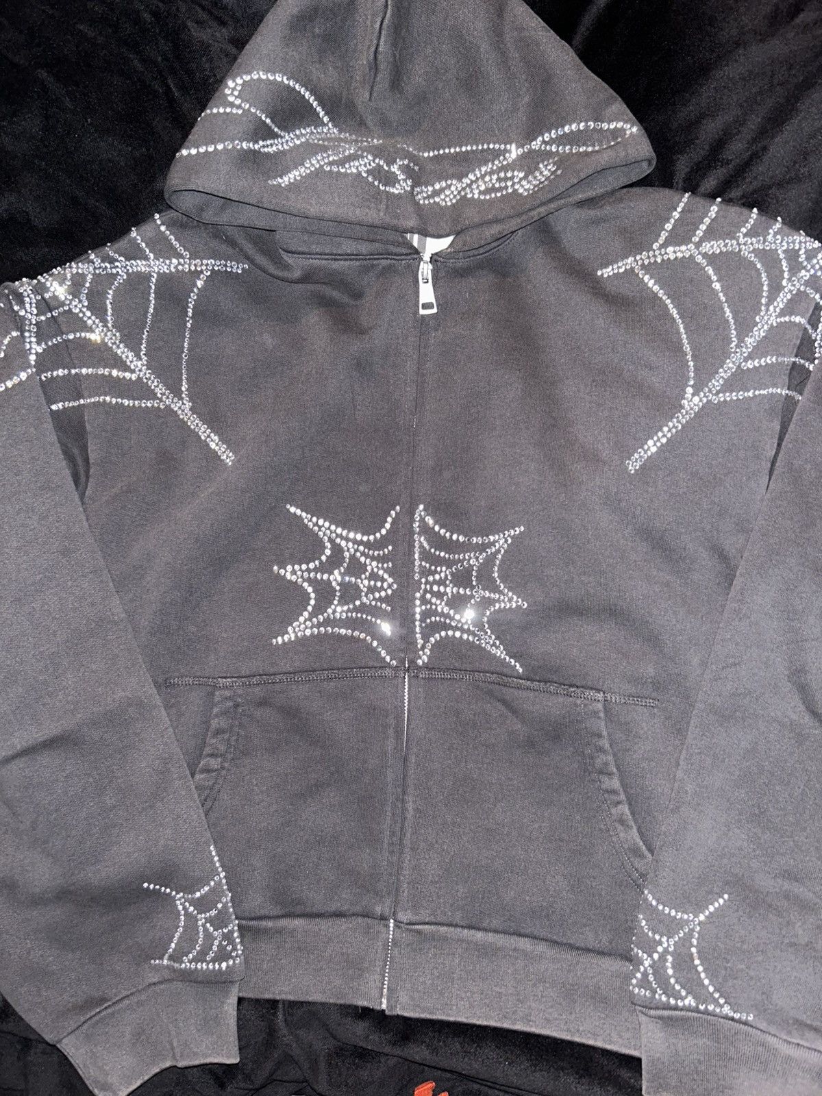 Sp5der Sp5der rhinestone web zip hoodie black large Size US L / EU 52-54 / 3 - 1 Thumbnail